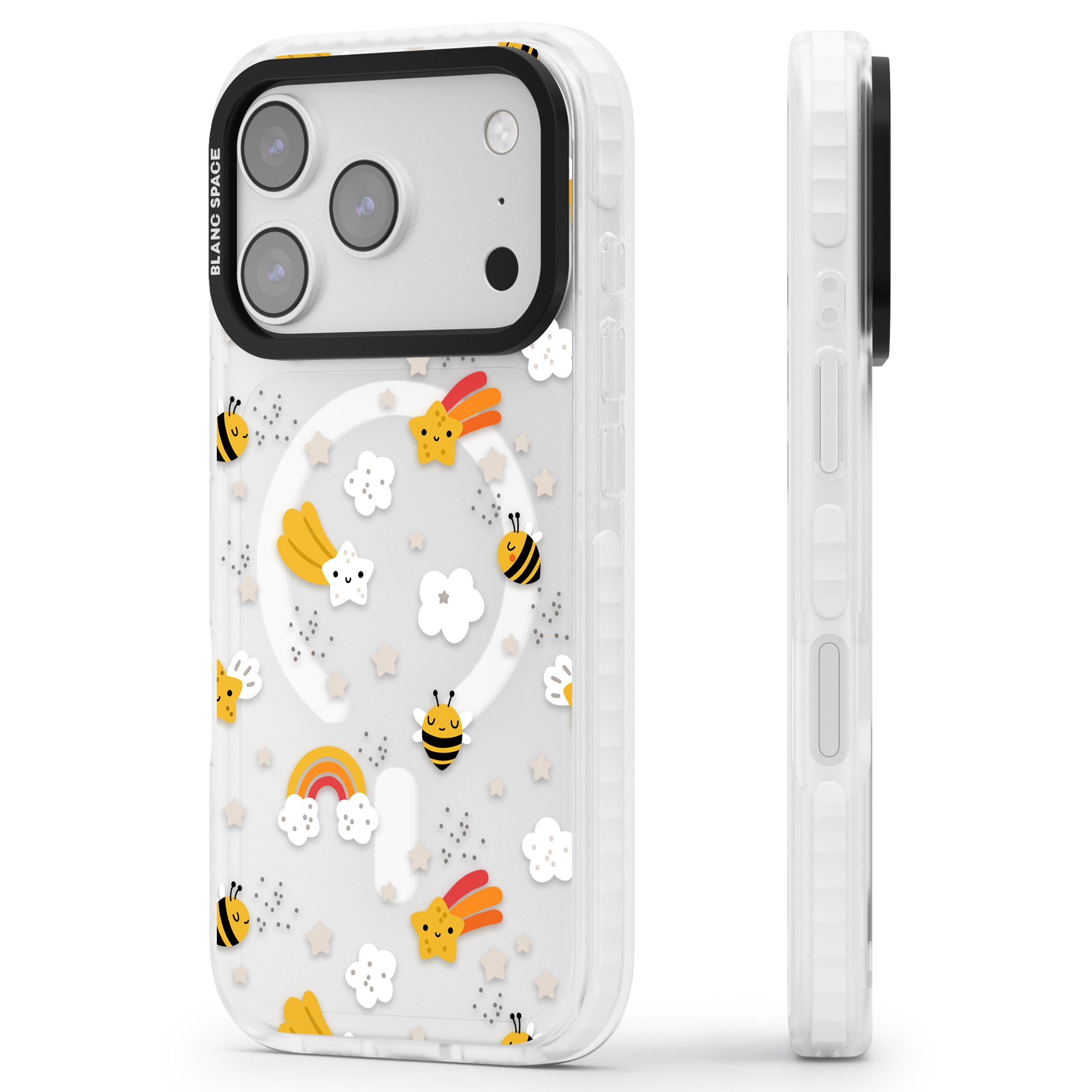 Busy Bee iPhone 17 Pro Impact Pro Clear Phone Case Side Profile
