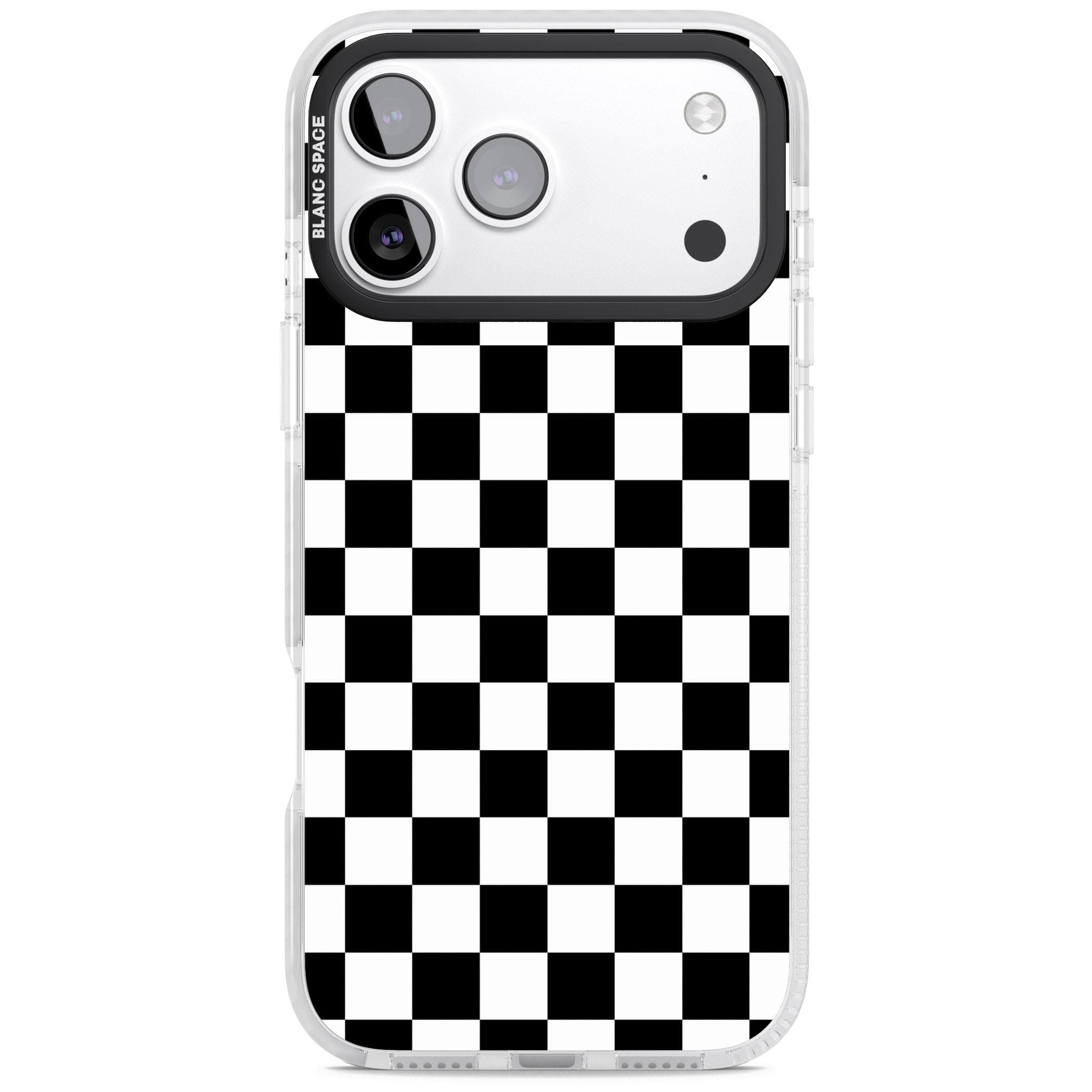 Black Checkered iPhone 17 Pro Impact Pro Clear Phone Case