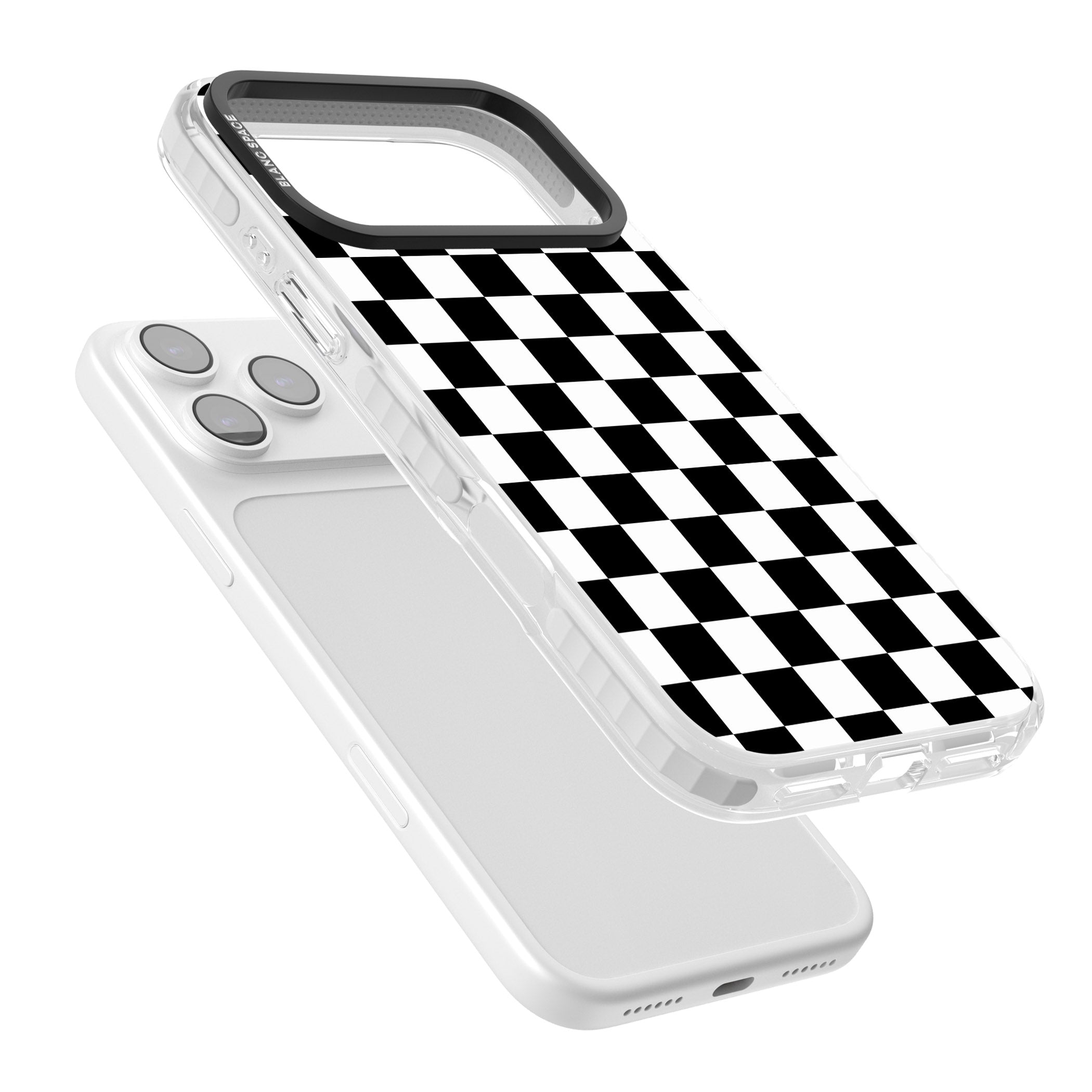 Black Checkered iPhone 17 Pro Impact Pro Clear Phone Case Colours