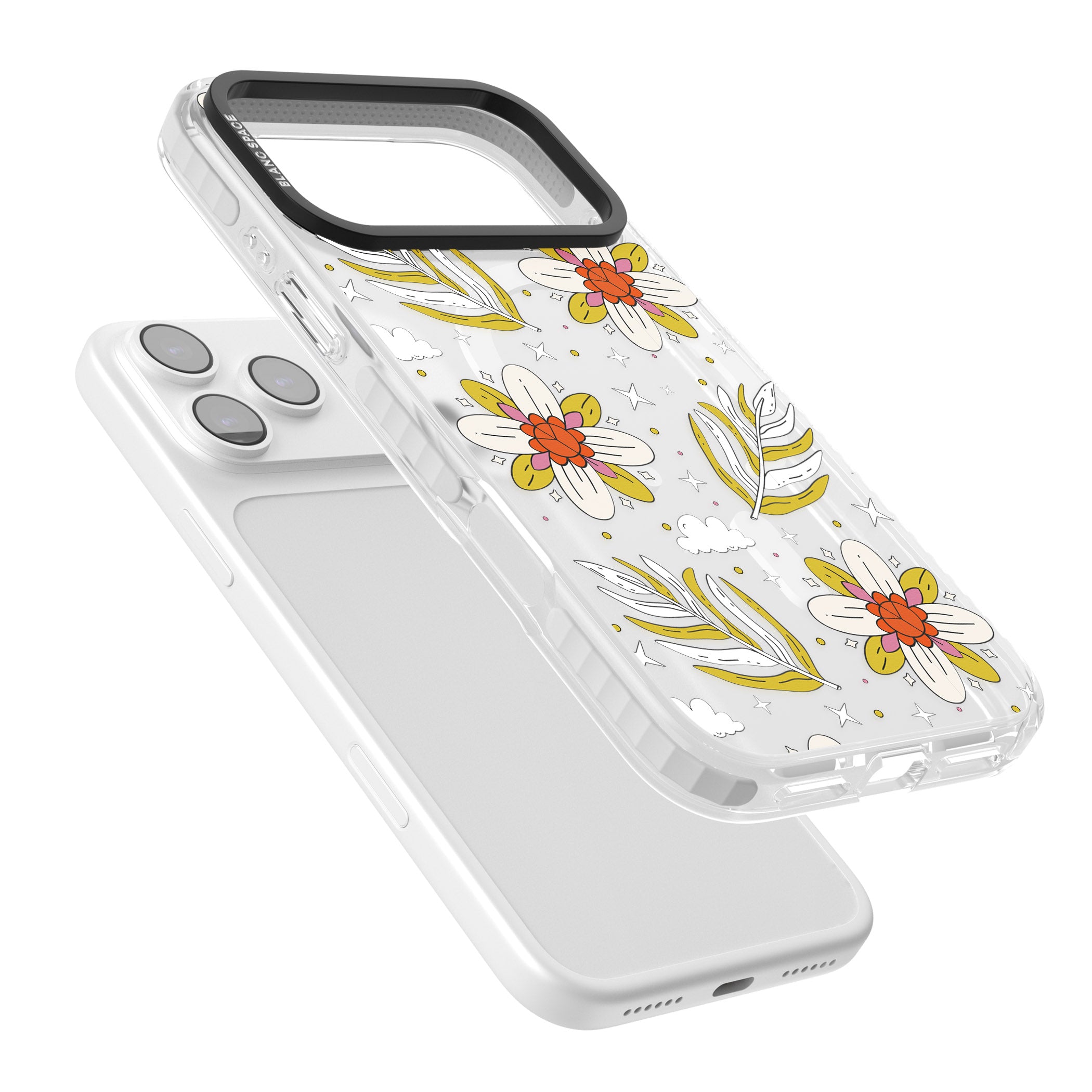 Boho Celestial Floral Dream iPhone 17 Pro Impact Pro Clear Phone Case Colours