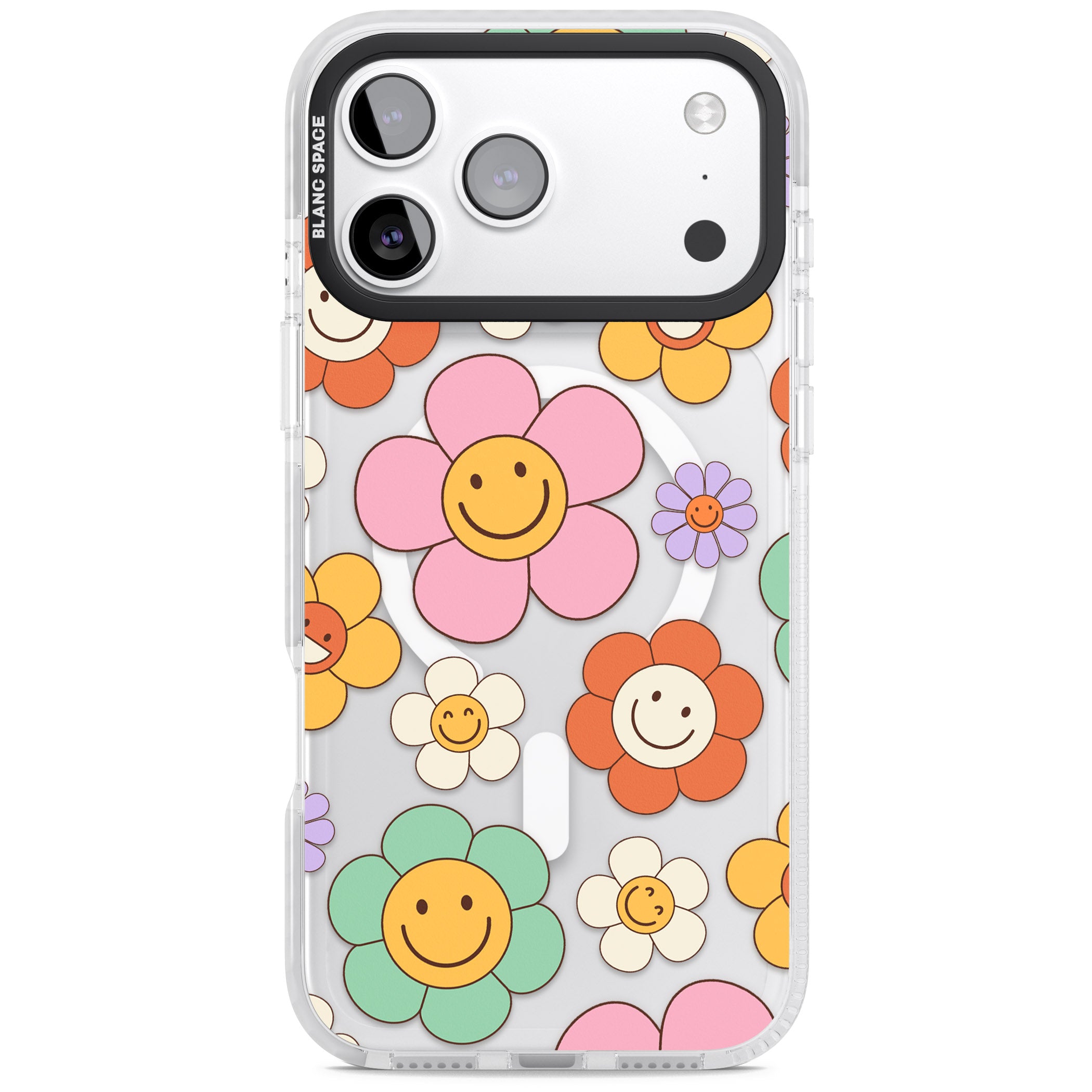Happy Blossoms iPhone 17 Pro Impact Pro Clear Phone Case