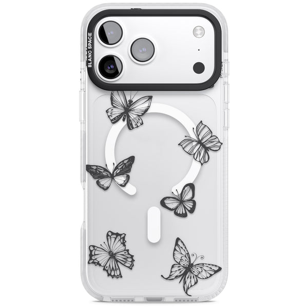 Grey Butterfly Line Pattern
