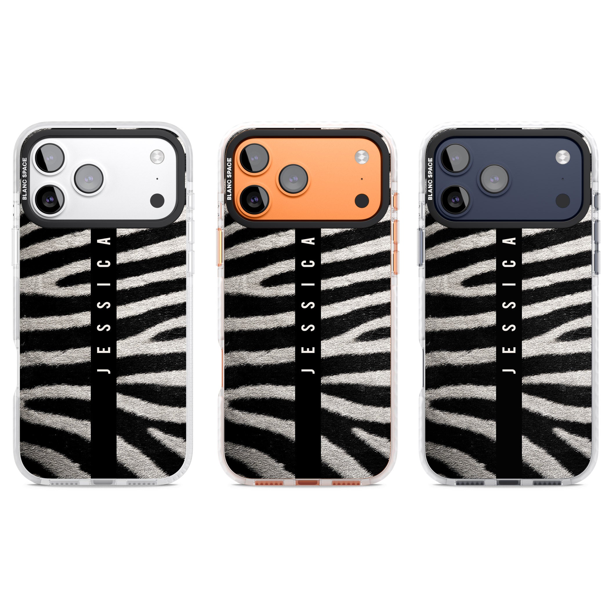 Personalised Zebra Print iPhone 17 Pro Impact Pro Clear Phone Case APT Impact Protection