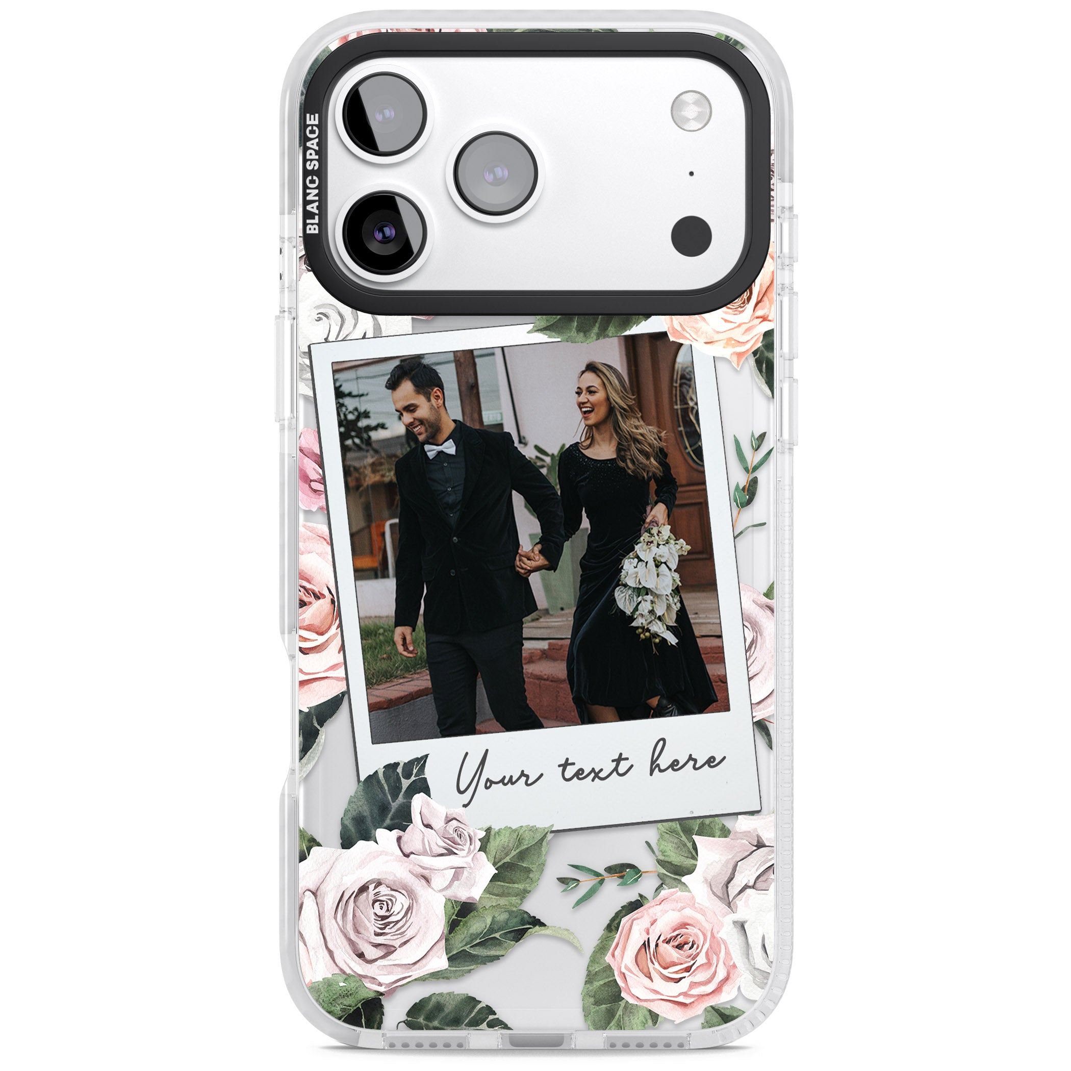 Personalised Floral Instant Camera Photo iPhone 17 Pro Max Impact Pro Clear Phone Case
