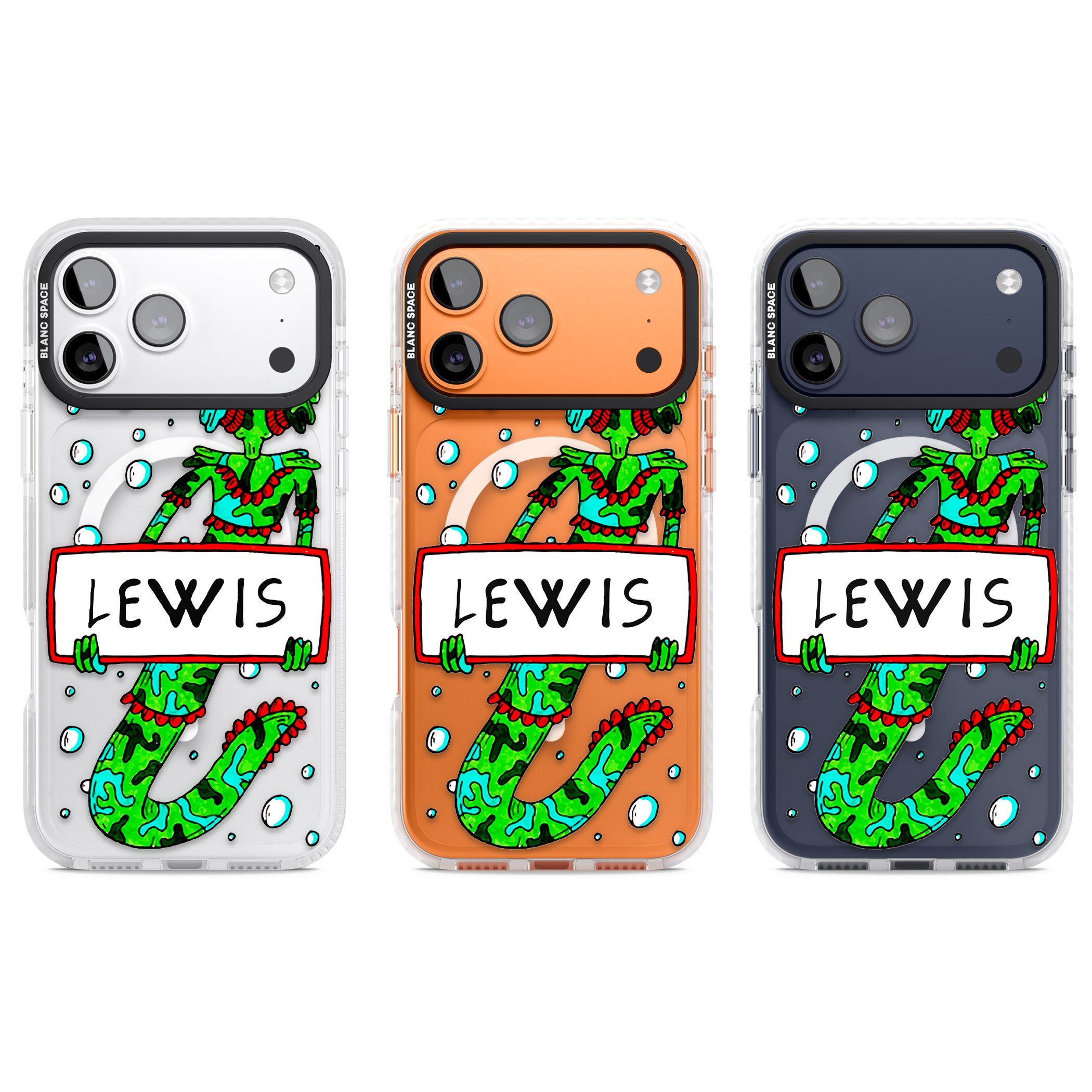 Personalised Fish Boy iPhone 17 Pro Impact Pro Clear Phone Case APT Impact Protection