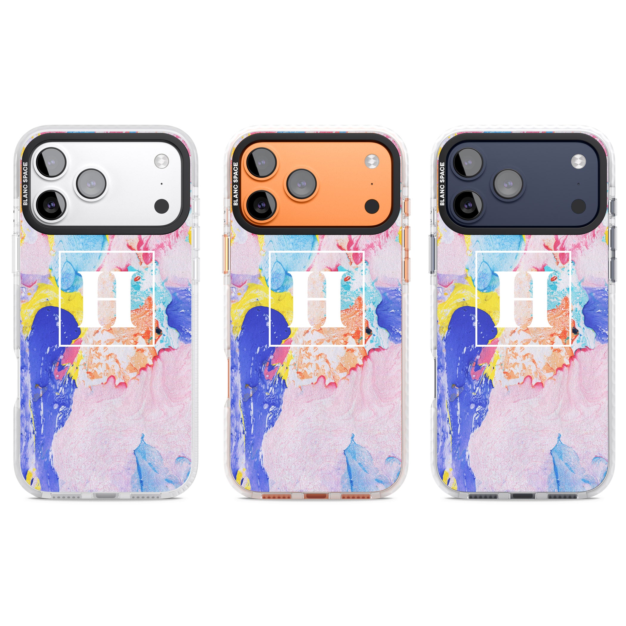 Personalised Pastel Marble Mix iPhone 17 Pro Impact Pro Clear Phone Case APT Impact Protection