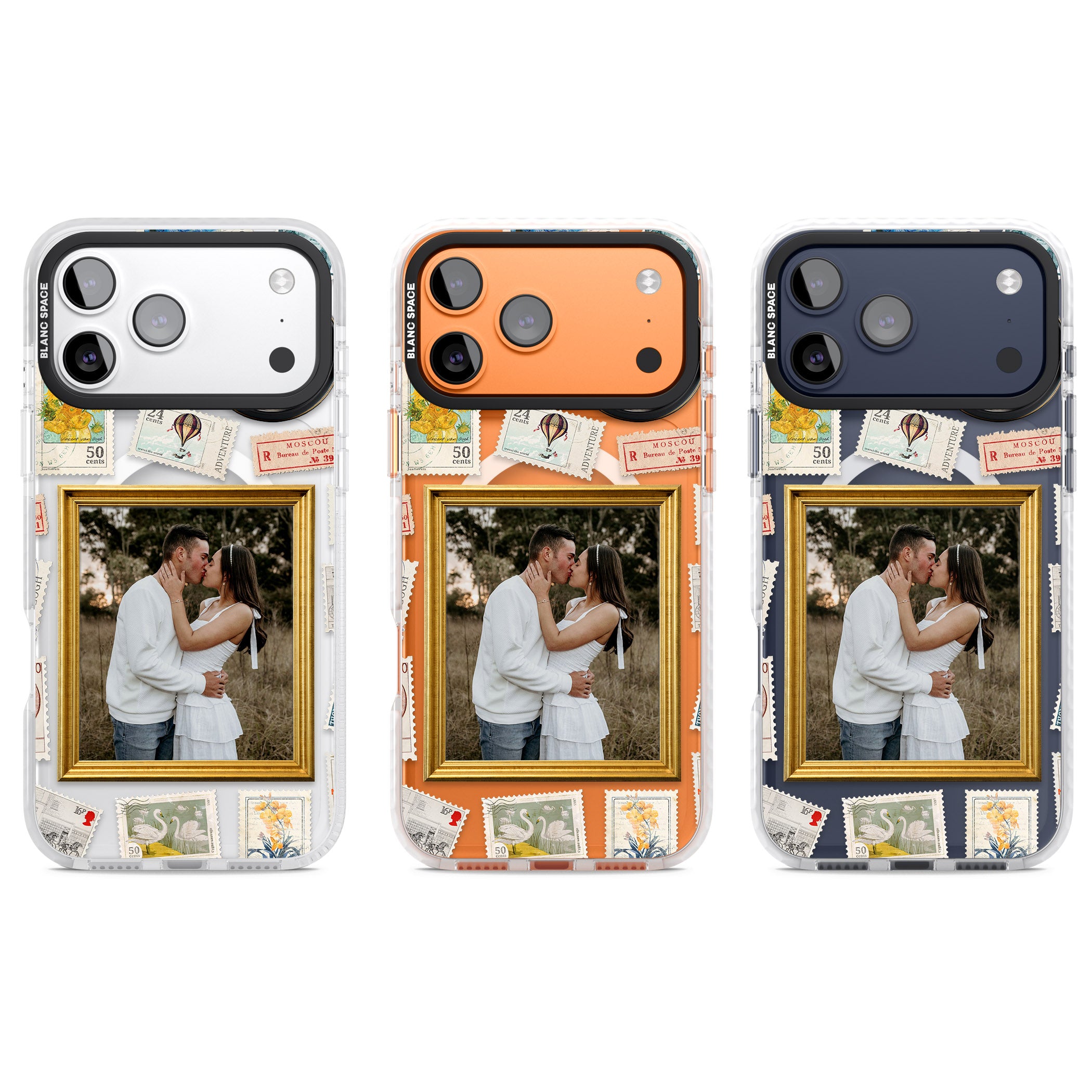 Personalised Vintage Photo Frame Collage iPhone 17 Pro Impact Pro Clear Phone Case APT Impact Protection
