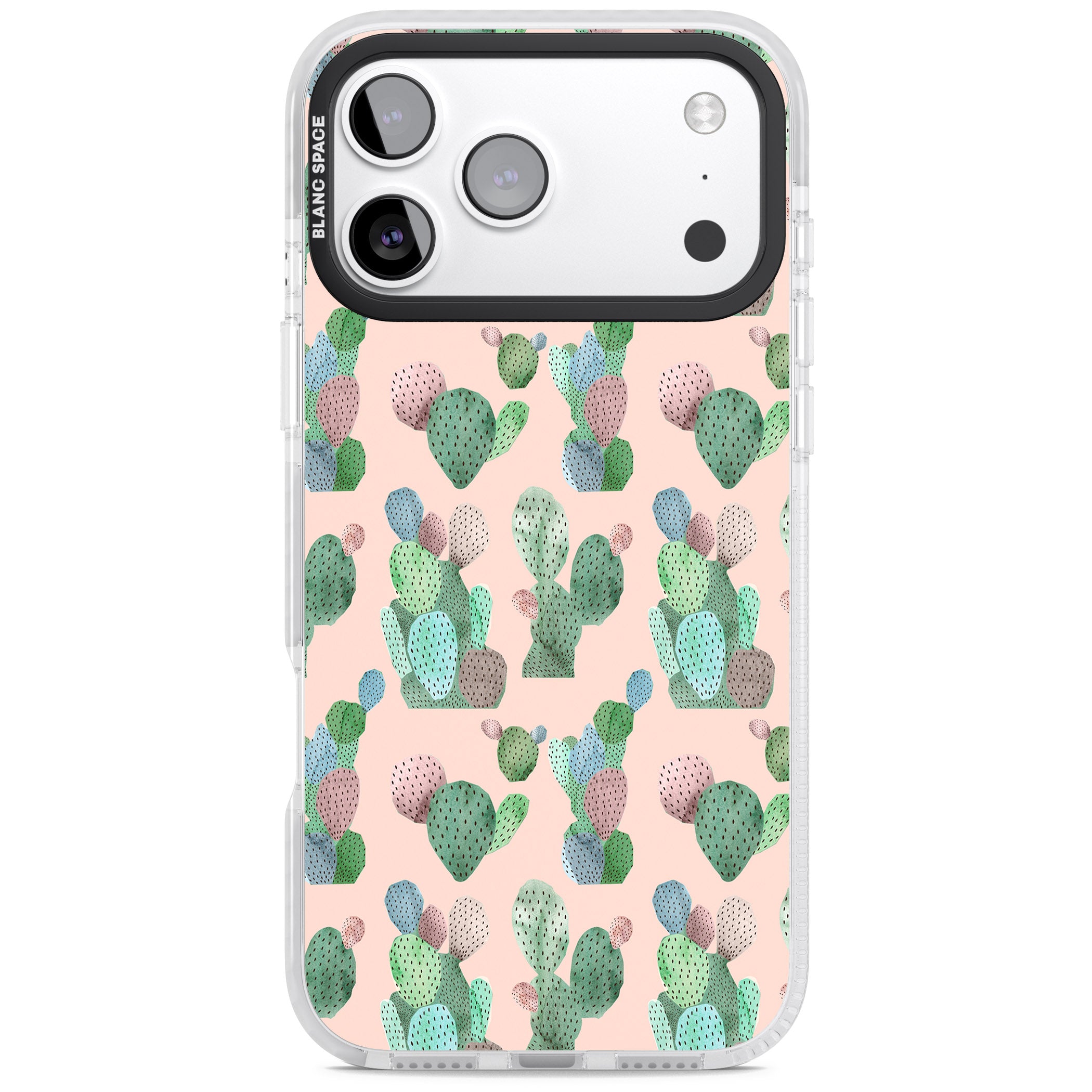 Pink Cactus iPhone 17 Pro Max Impact Pro Clear Phone Case