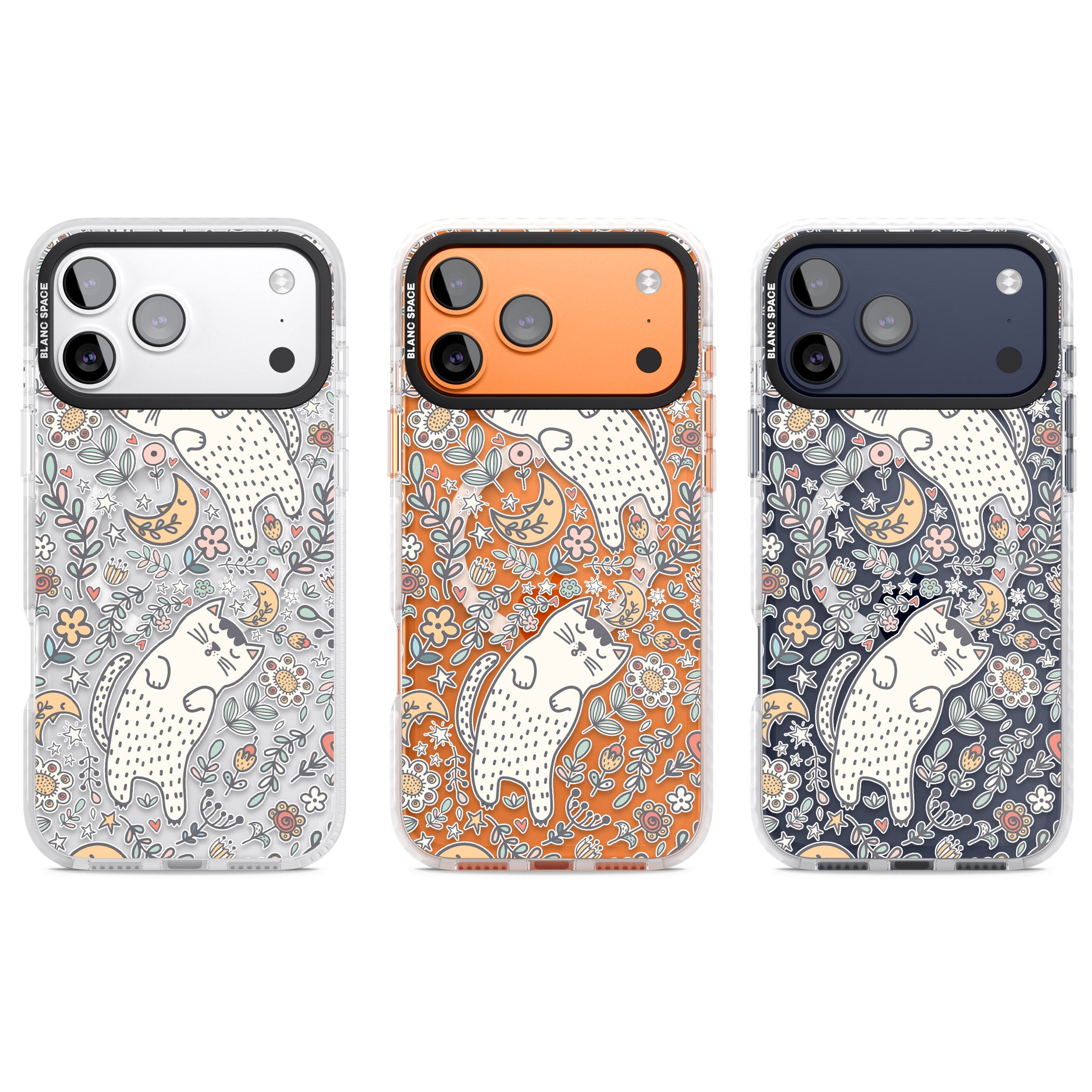 Sleeping Cat Pattern iPhone 17 Pro Impact Pro Clear Phone Case APT Impact Protection