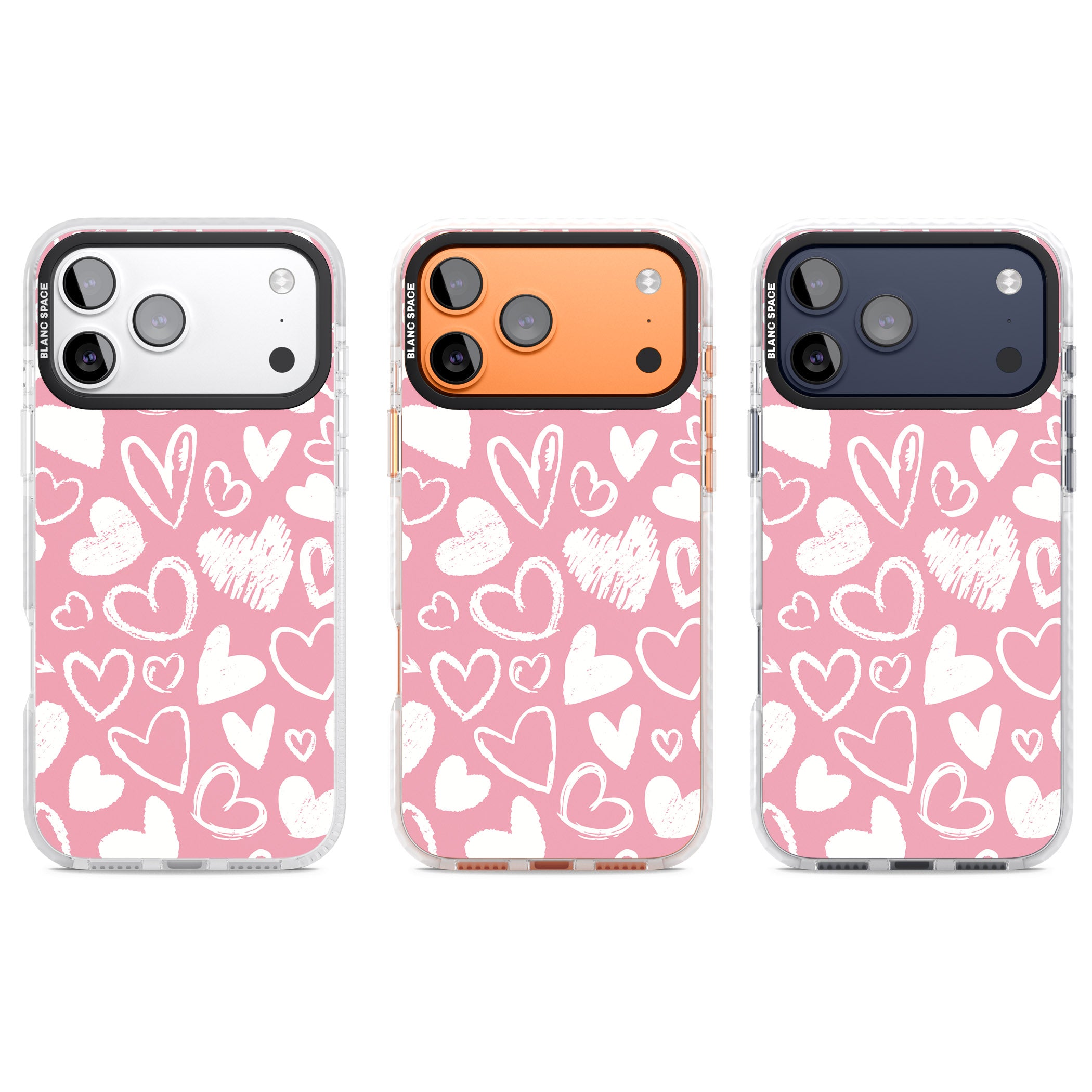 Chalk Hearts iPhone 17 Pro Impact Pro Clear Phone Case APT Impact Protection