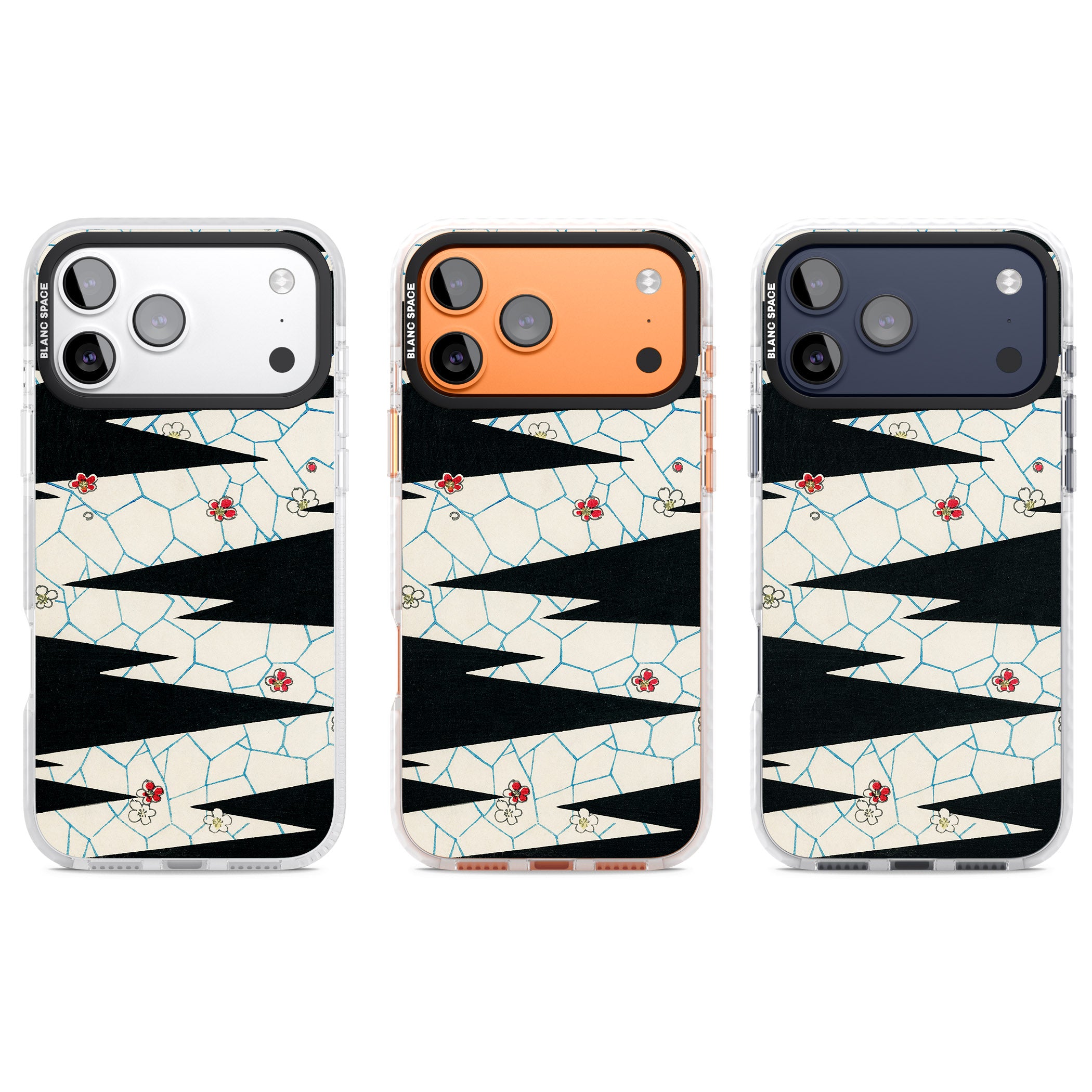 Japanese Flowers By Bijutsu Sekai iPhone 17 Pro Impact Pro Clear Phone Case APT Impact Protection