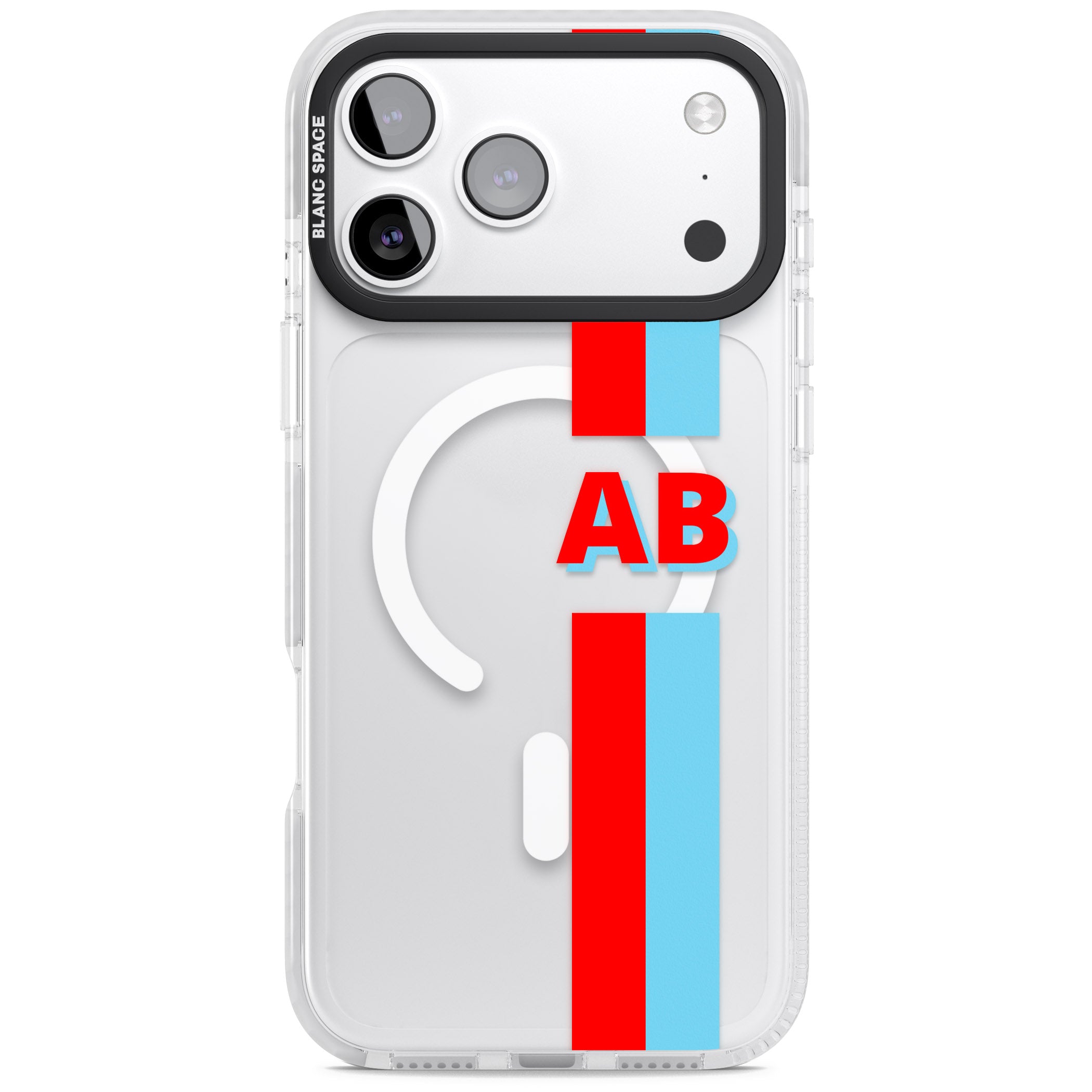 Personalised Bold Striped iPhone 17 Pro Max Impact Pro Clear Phone Case