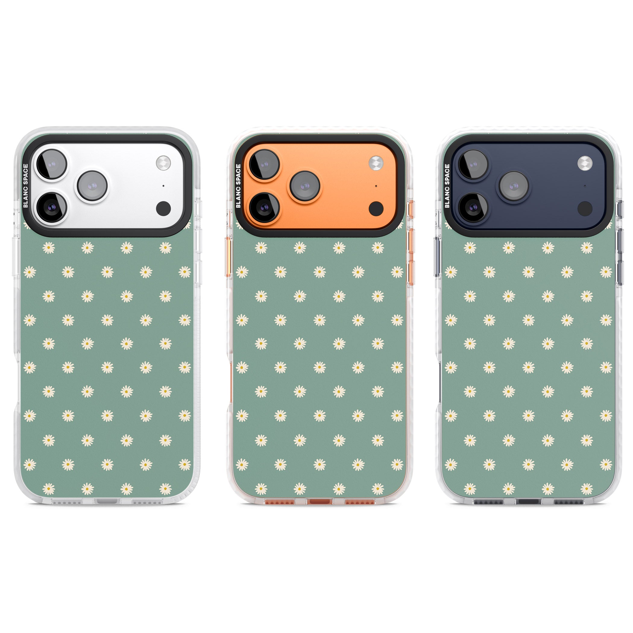 Sage Daisy Floral iPhone 17 Pro Impact Pro Clear Phone Case APT Impact Protection