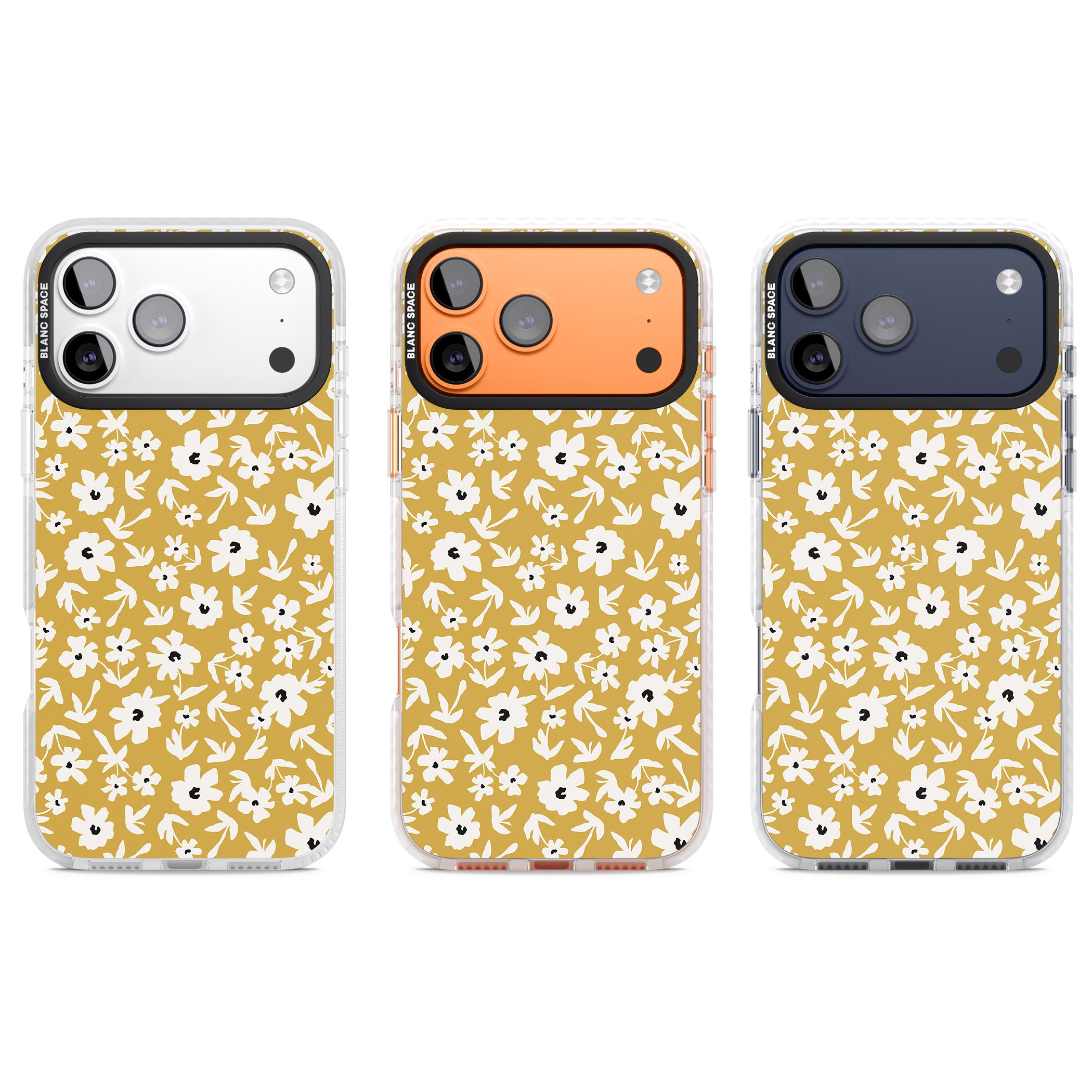 Mustard Floral iPhone 17 Pro Impact Pro Clear Phone Case APT Impact Protection
