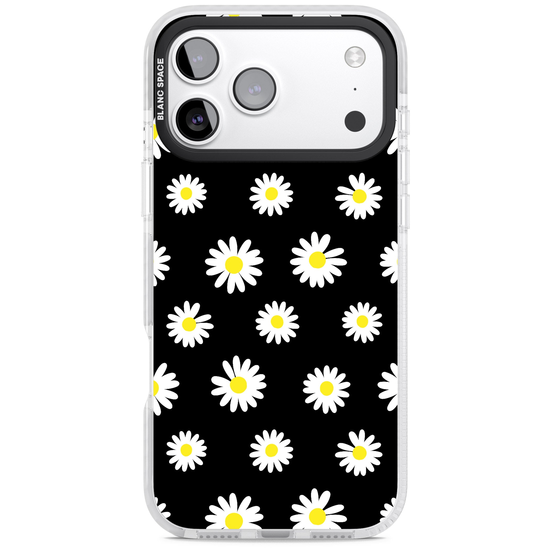 Personalised Chic Daisy Pattern iPhone 17 Pro Impact Pro Clear Phone Case