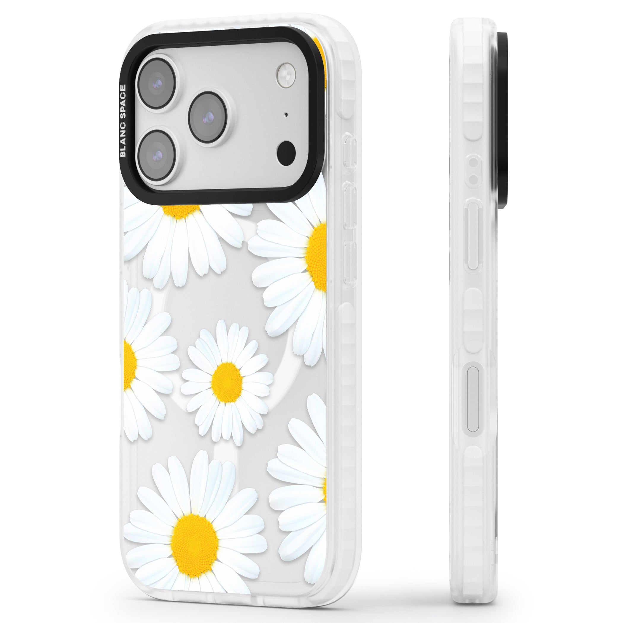 Summer Daisy iPhone 17 Pro Impact Pro Clear Phone Case Side Profile