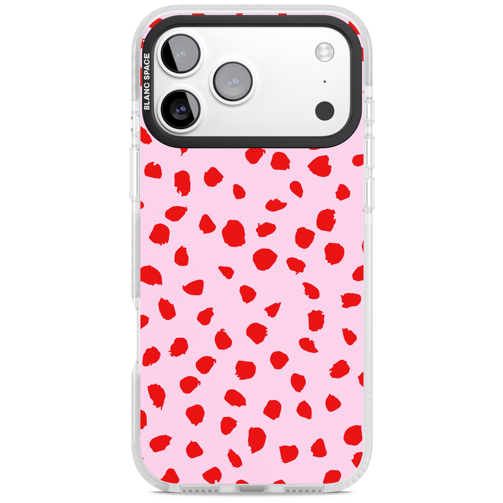 Red Polka Dot iPhone 17 Pro Impact Pro Clear Phone Case