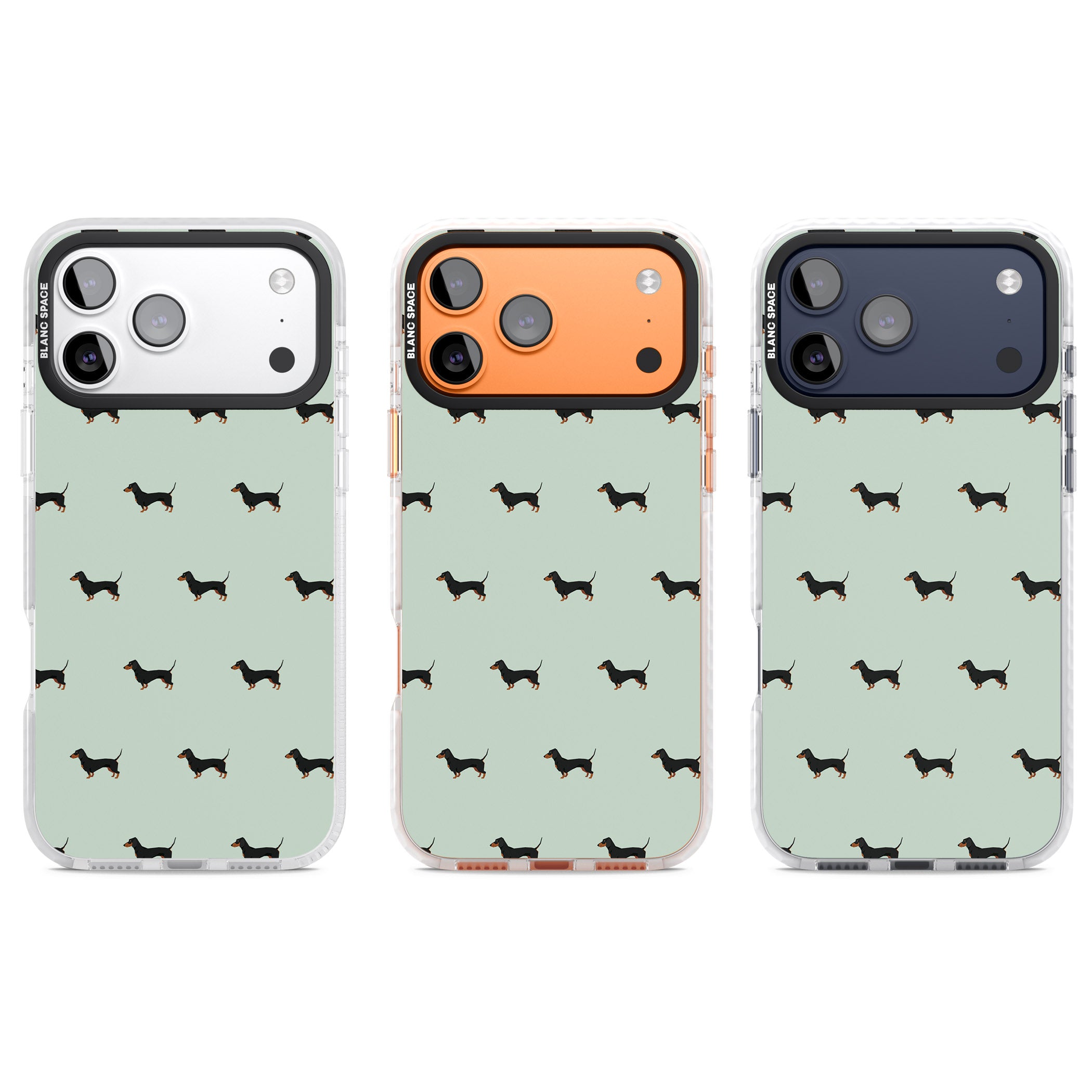 Dachshund Dog Pattern iPhone 17 Pro Impact Pro Clear Phone Case APT Impact Protection