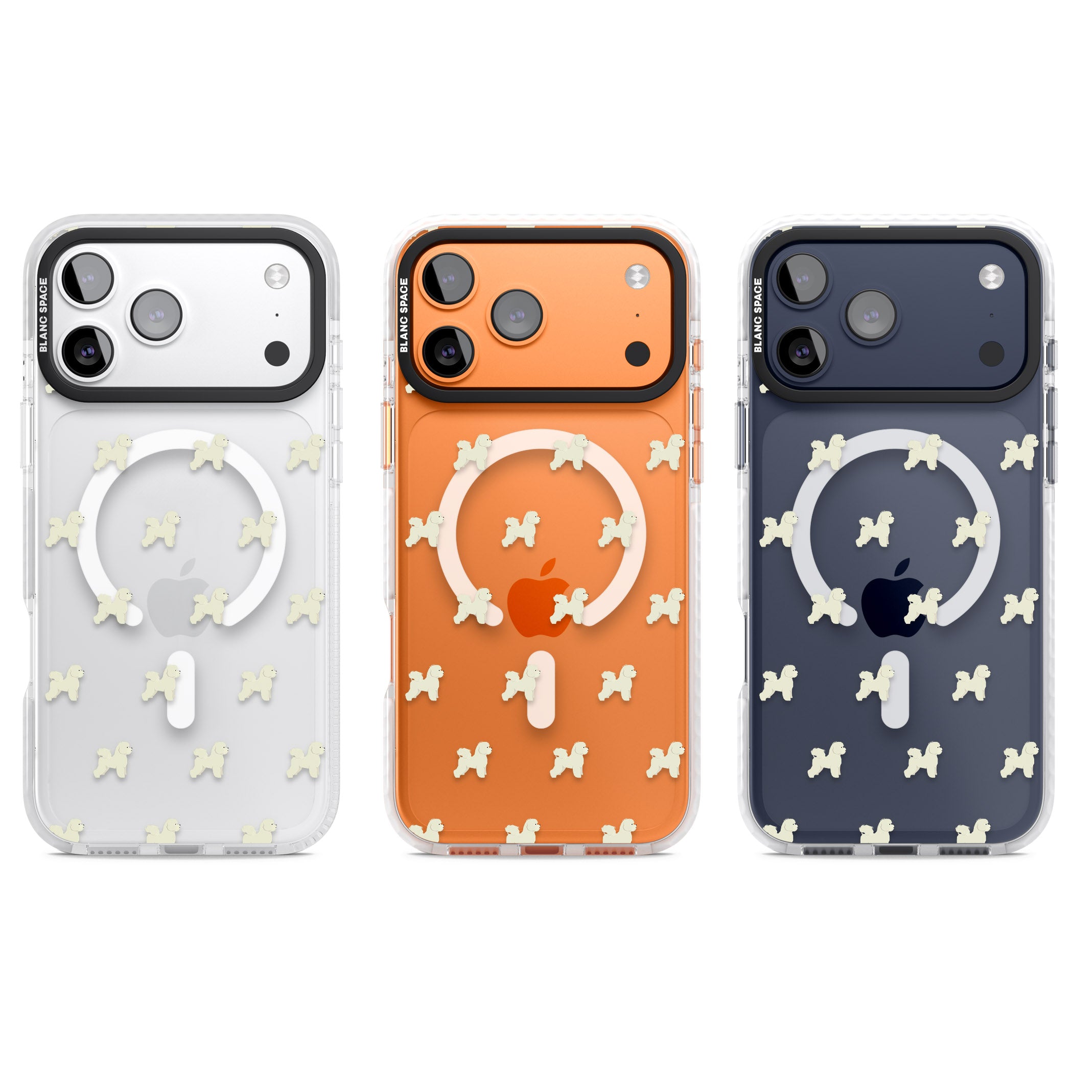 Bichon Frise Pattern iPhone 17 Pro Impact Pro Clear Phone Case APT Impact Protection