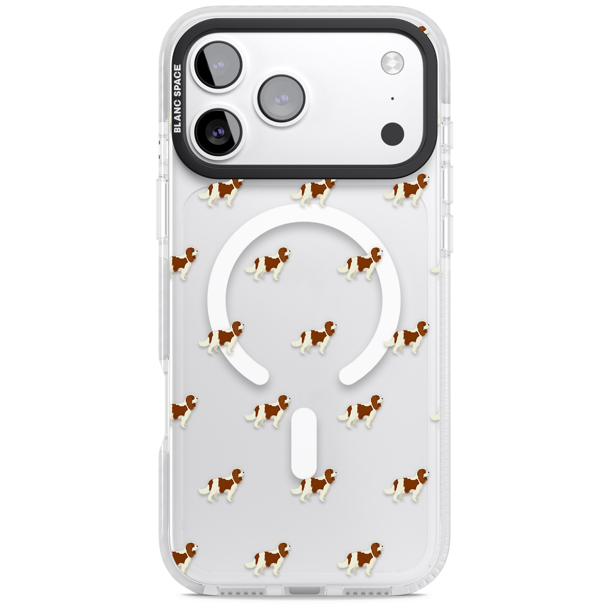 Cavalier King Charles Dog Pattern iPhone 17 Pro Impact Pro Clear Phone Case