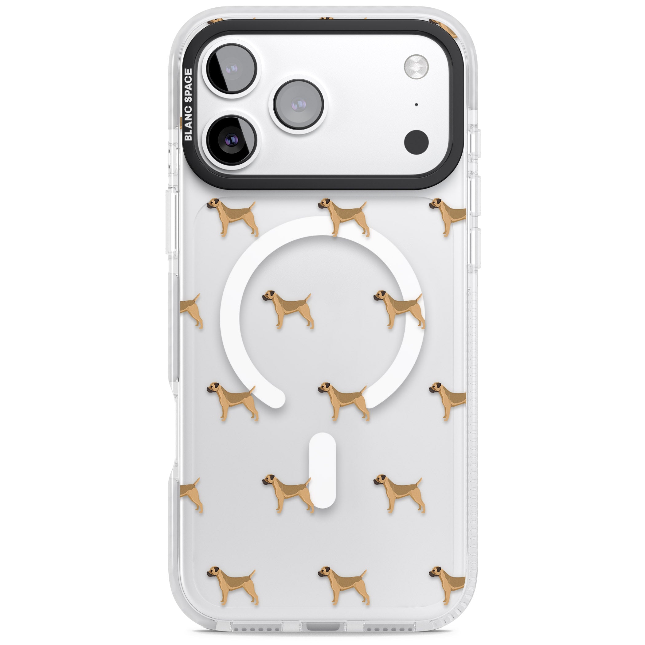 Border Terrier Dog Pattern iPhone 17 Pro Impact Pro Clear Phone Case