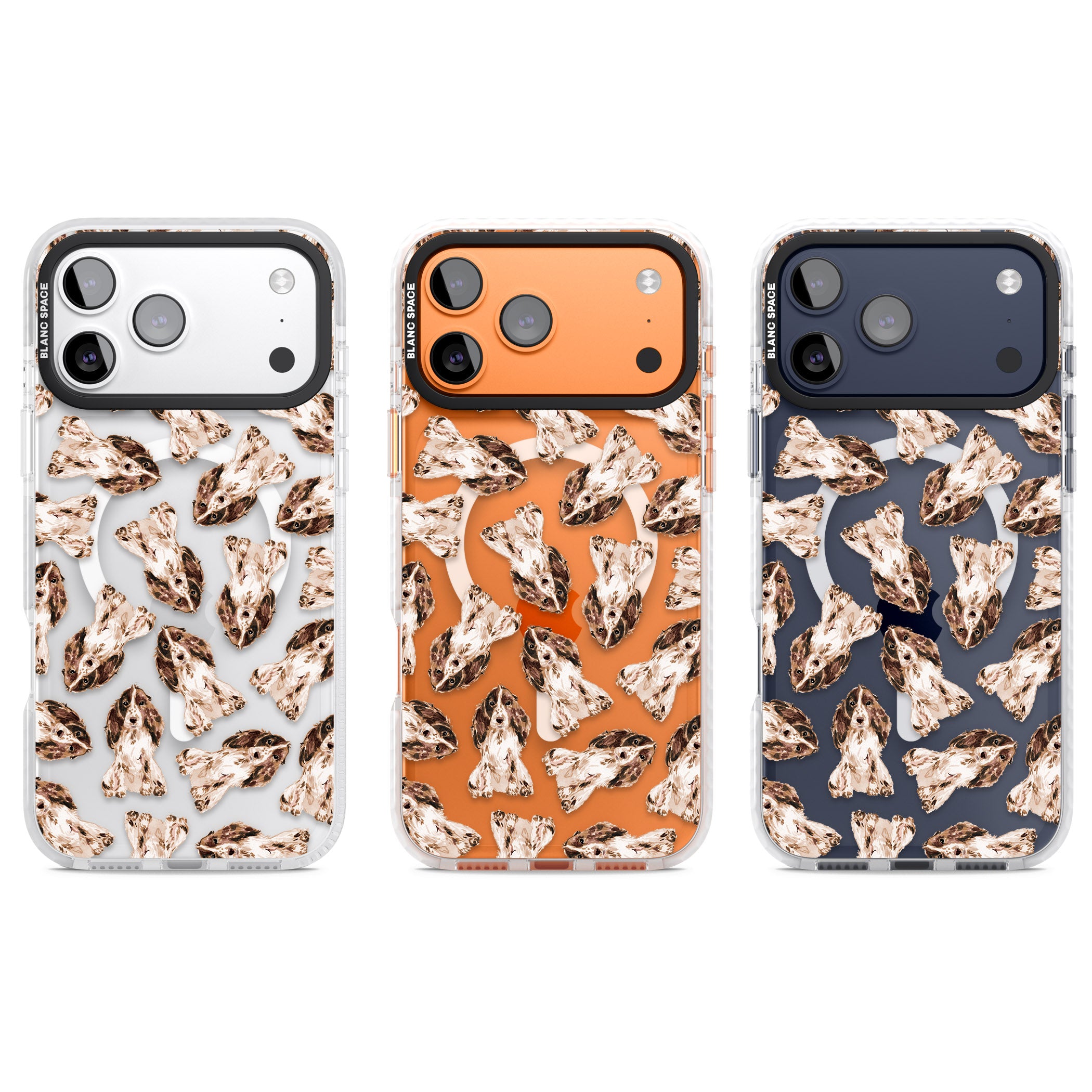 Cocker Spaniel (Brown) Watercolour Dog Pattern iPhone 17 Pro Impact Pro Clear Phone Case APT Impact Protection