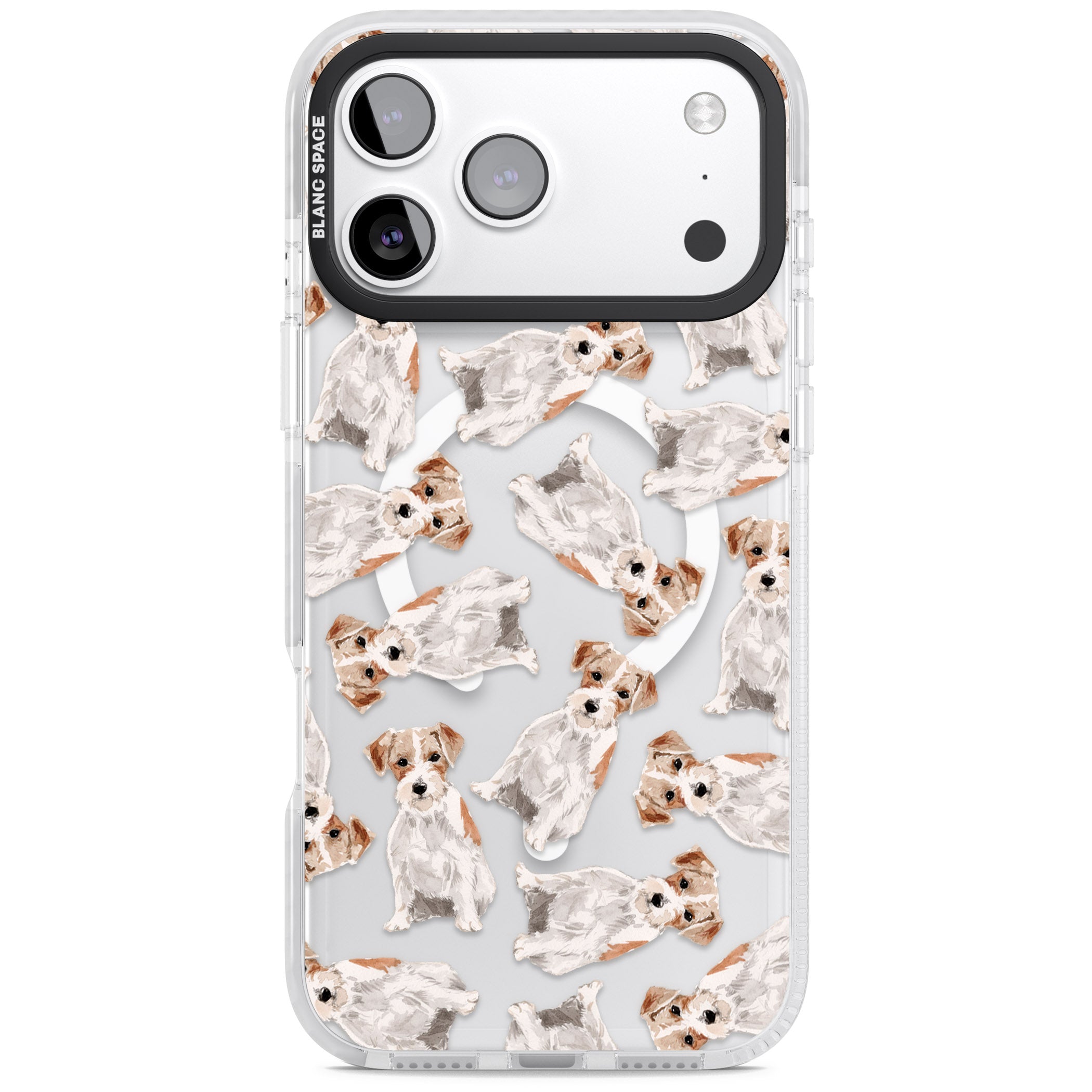 Whimsical Wirehaired Jack Russell iPhone 17 Pro Impact Pro Clear Phone Case
