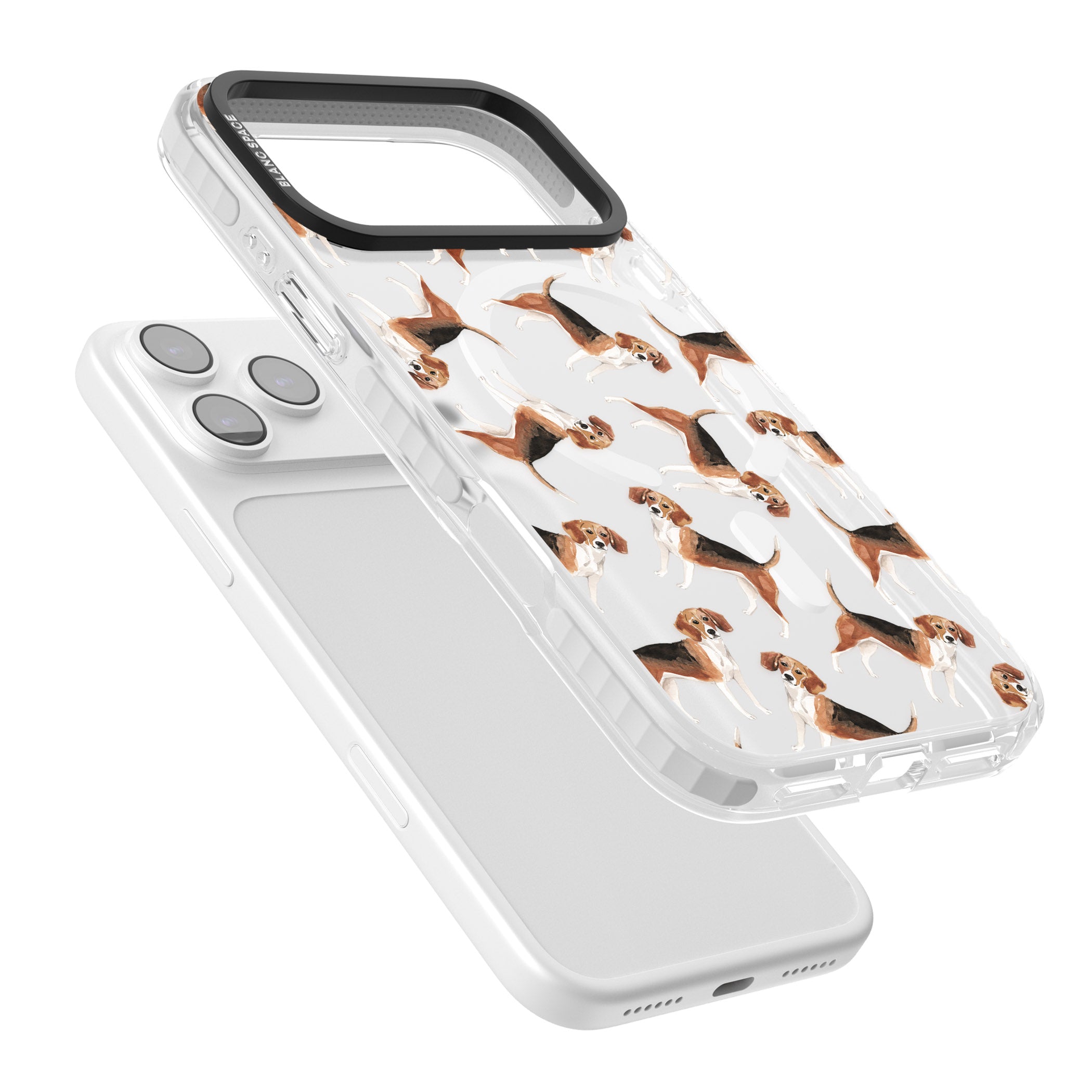 Beagle Watercolor Pattern iPhone 17 Pro Impact Pro Clear Phone Case Colours