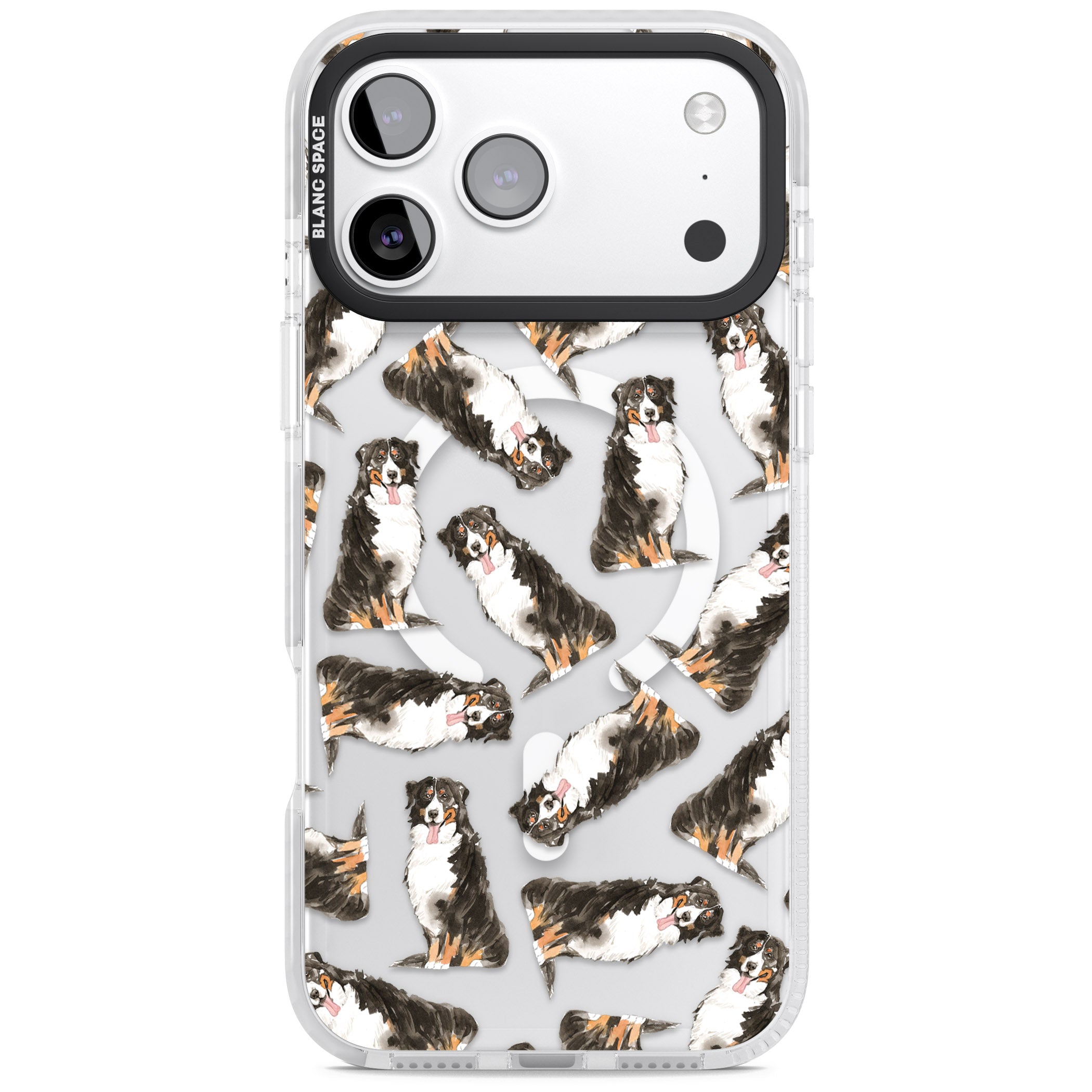Bernese Mountain Dog Pattern iPhone 17 Pro Impact Pro Clear Phone Case