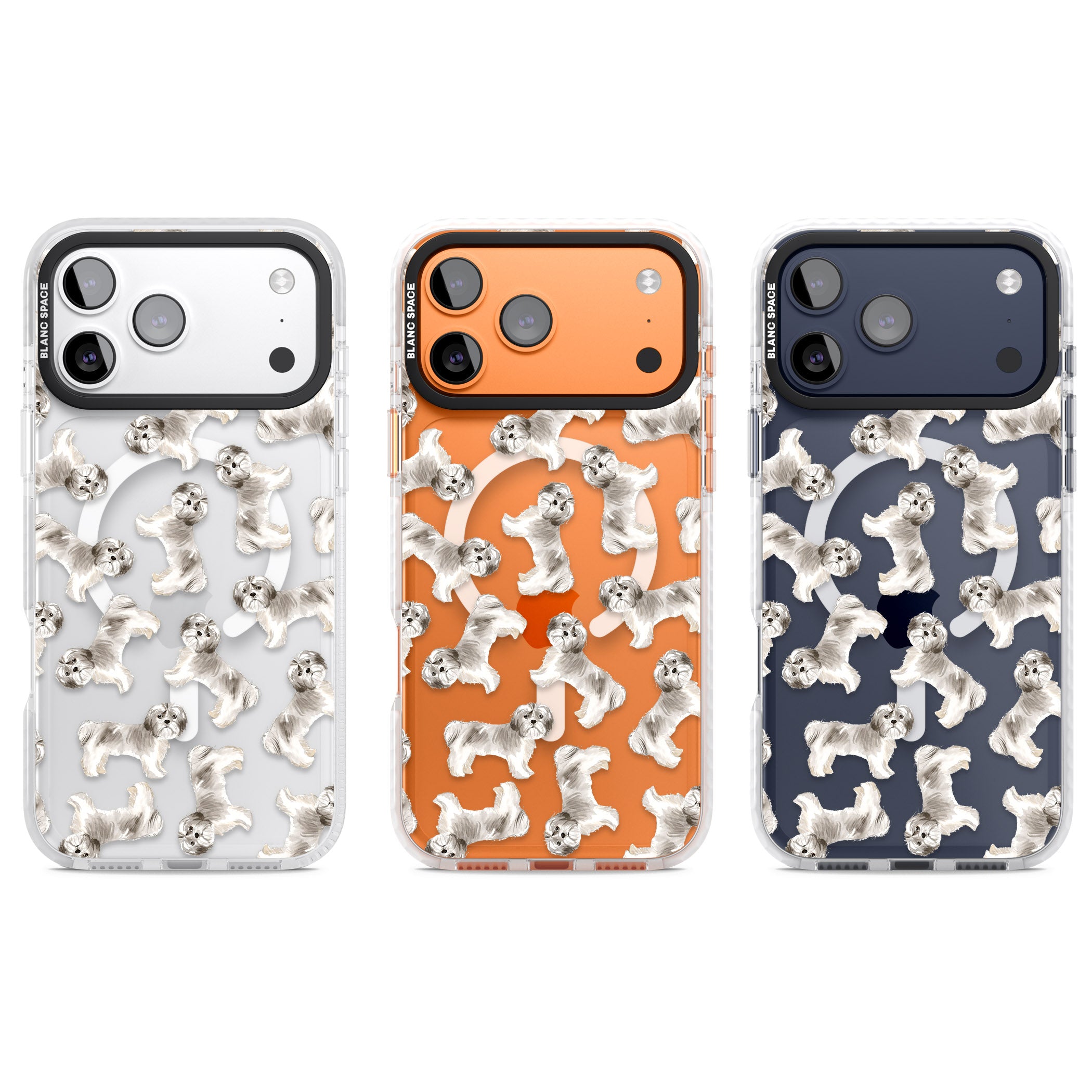 Shih Tzu Dog Pattern iPhone 17 Pro Impact Pro Clear Phone Case APT Impact Protection