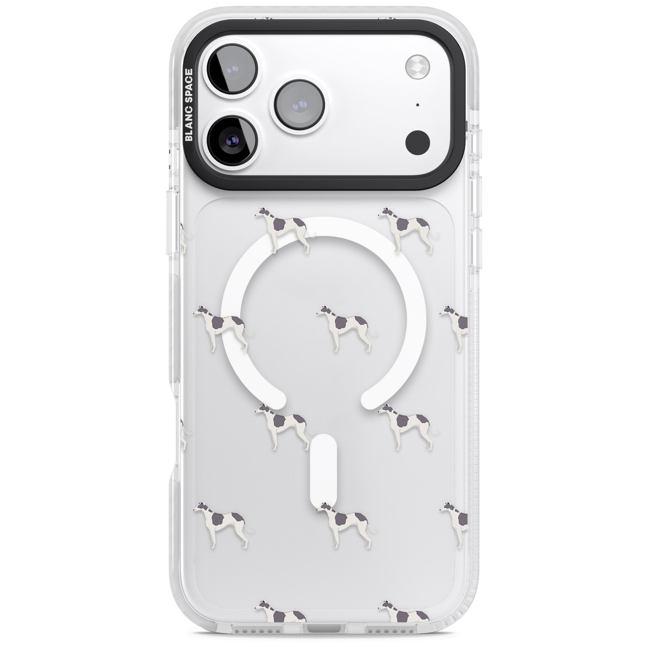 Greyhound Pattern iPhone 17 Pro Impact Pro Clear Phone Case