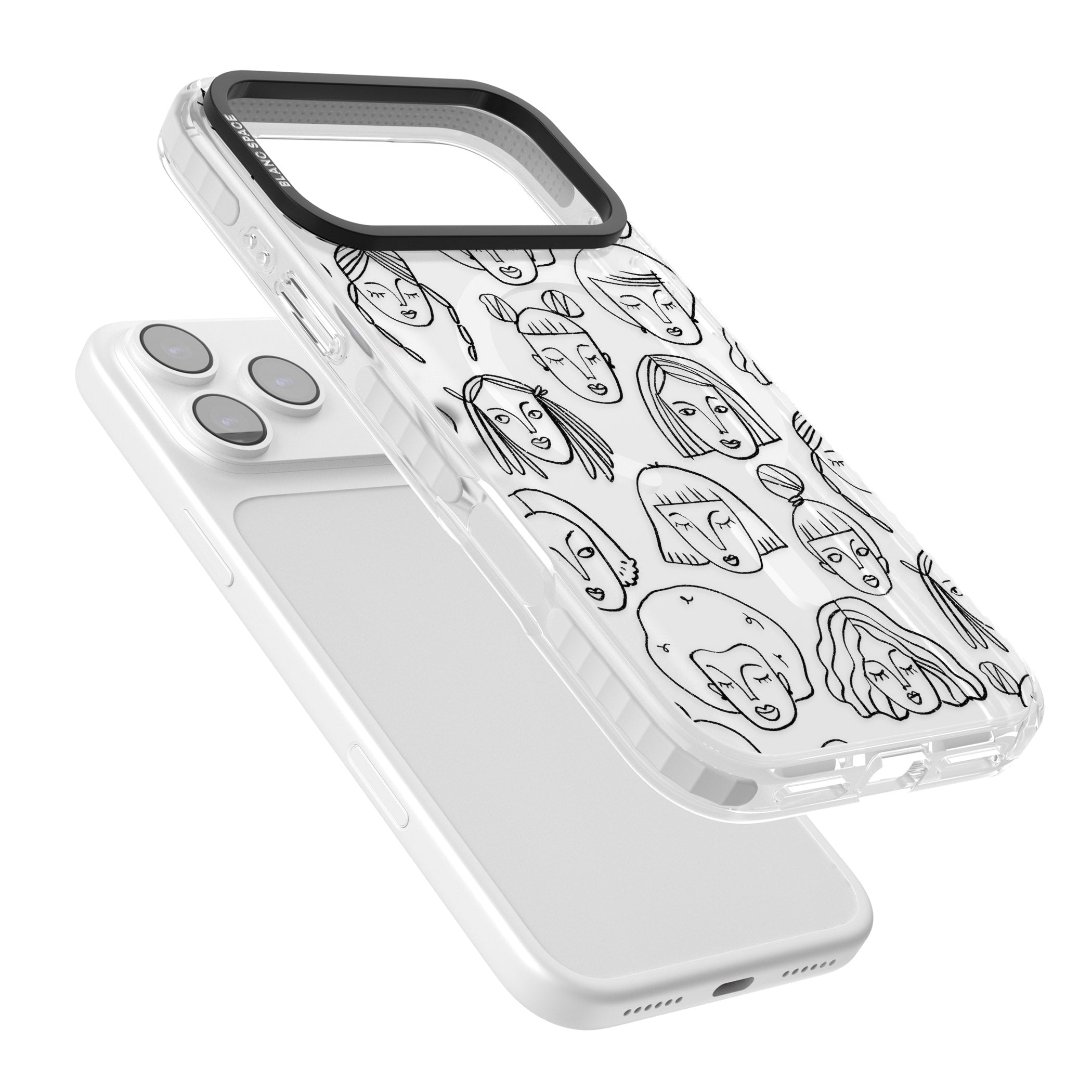 Doodle Face iPhone 17 Pro Impact Pro Clear Phone Case Colours