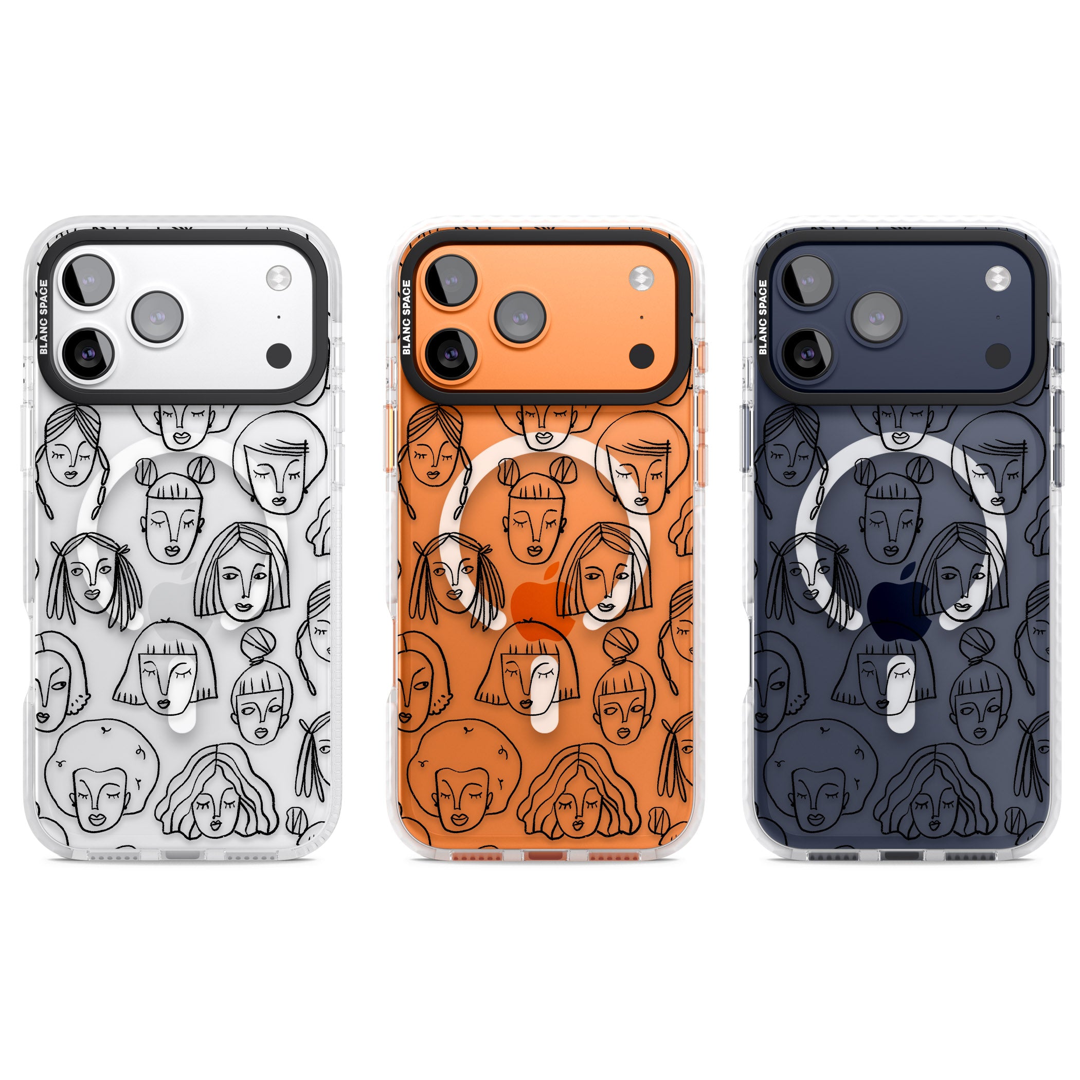 Doodle Face iPhone 17 Pro Impact Pro Clear Phone Case APT Impact Protection
