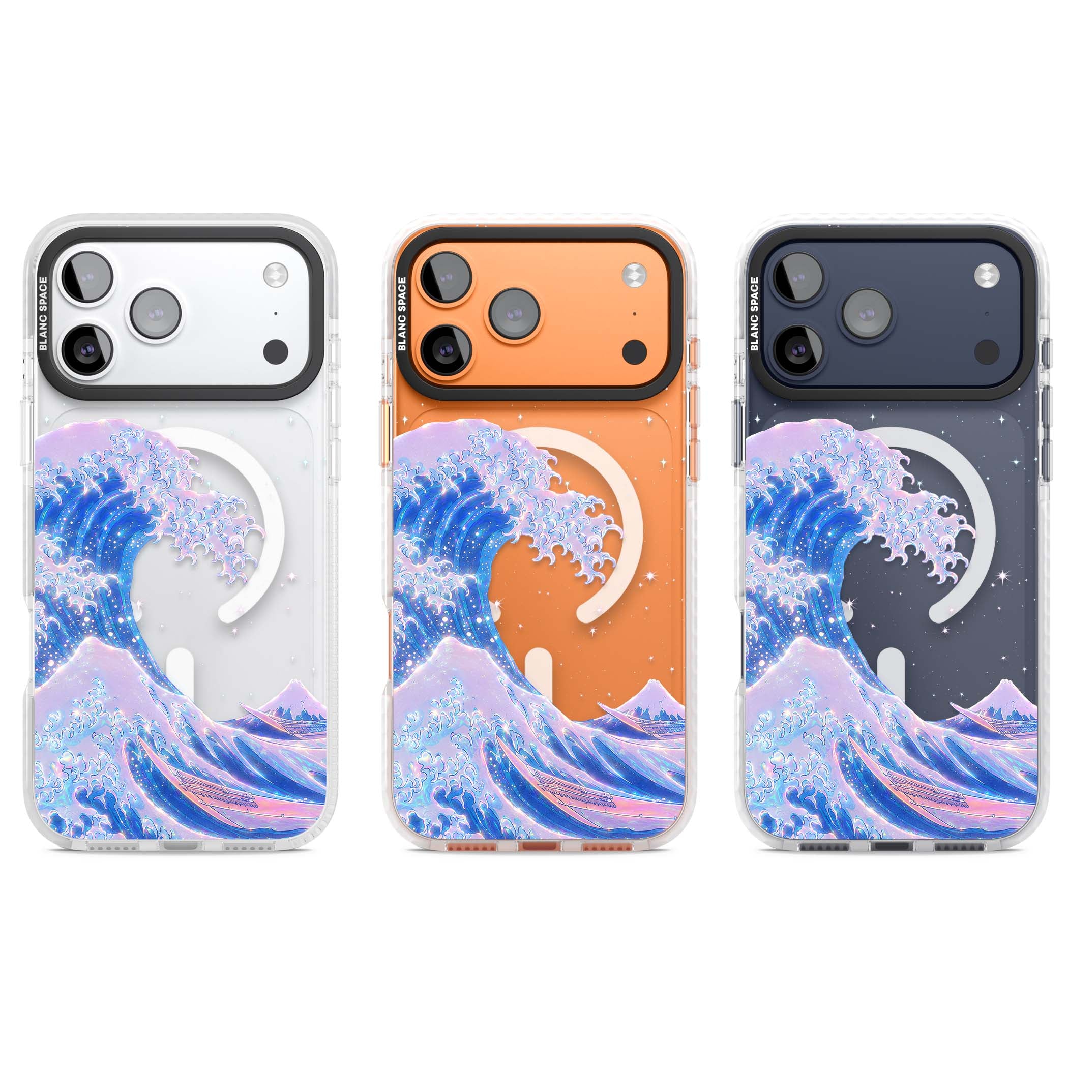The Great Wave In Opal japanese iPhone case | Impact Magsafe case for iPhone 17 Pro, iPhone 17 Pro Max
