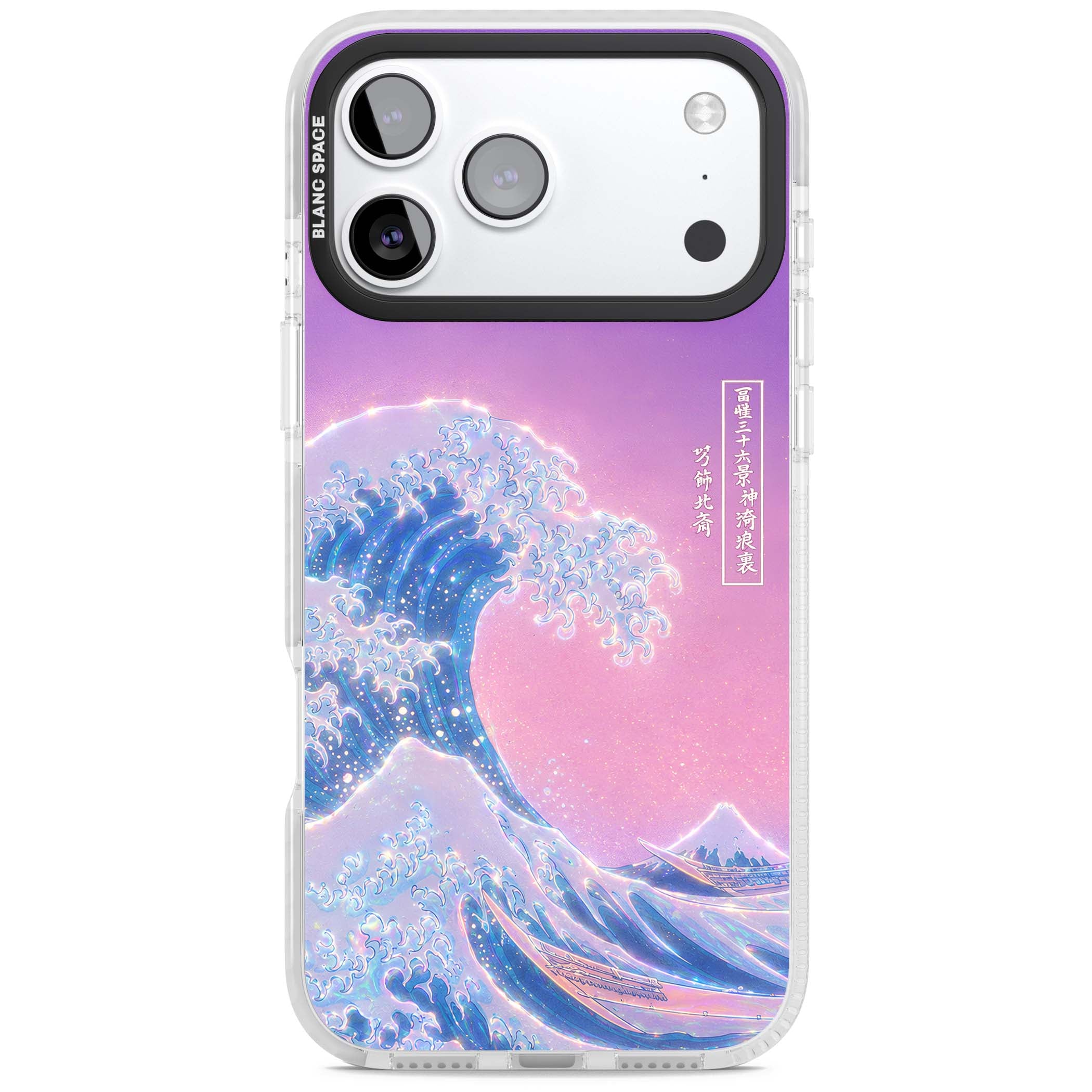 The Great Opal Wave Japanese iPhone case featuring Hokusai's great wave in iridescent pastels with lilac sky and Mou | Impact Magsafe case for iPhone 17 Pro, iPhone 17 Pro Max