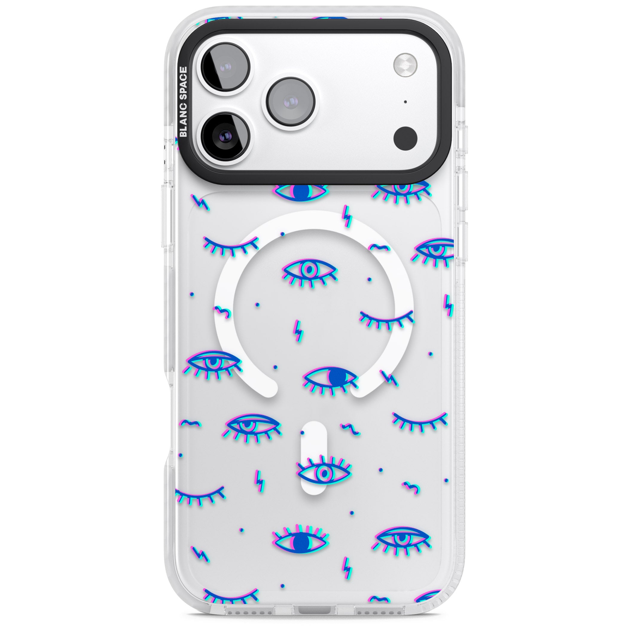 Duotone Psychedelic Eyes iPhone 17 Pro Impact Pro Clear Phone Case