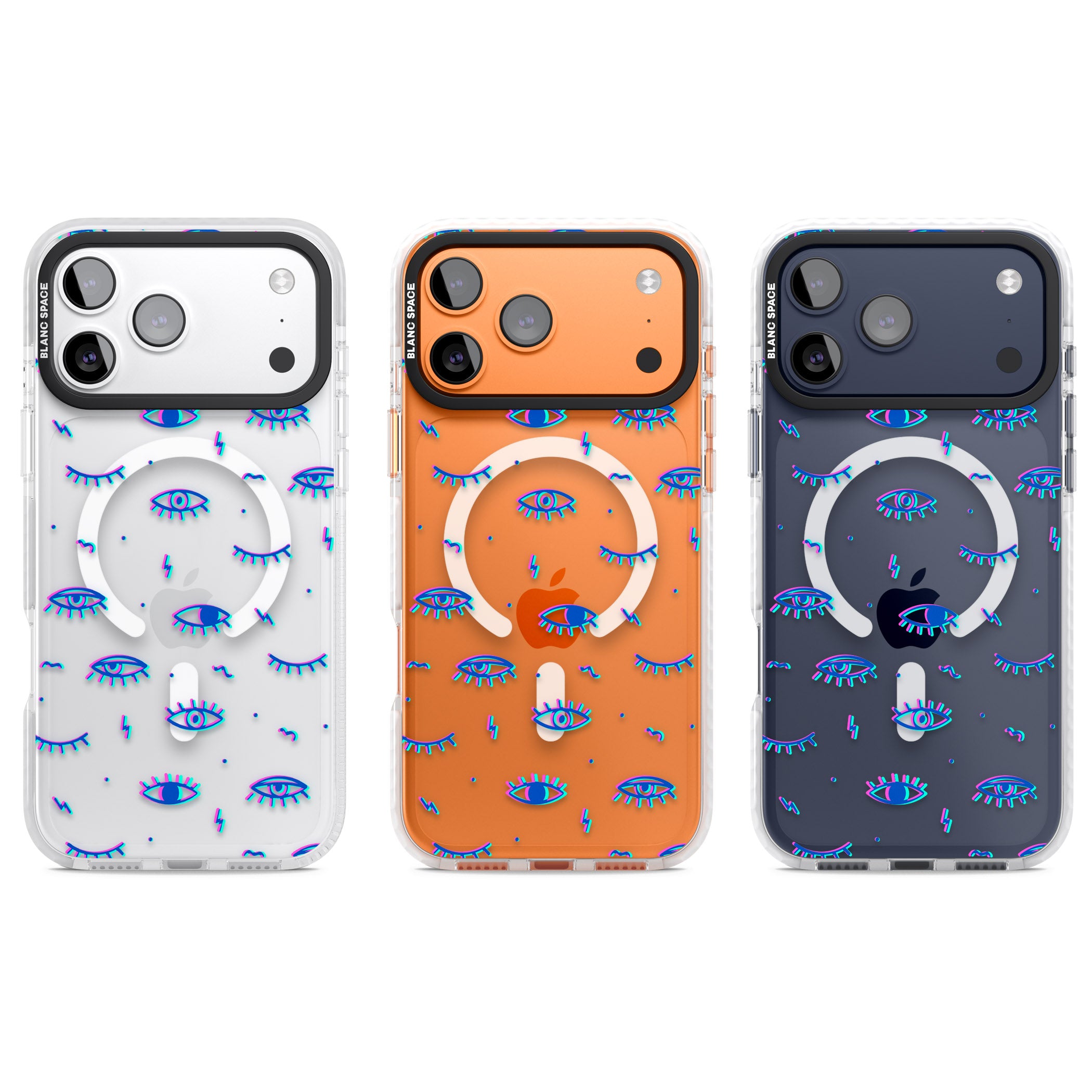 Duotone Psychedelic Eyes iPhone 17 Pro Impact Pro Clear Phone Case APT Impact Protection