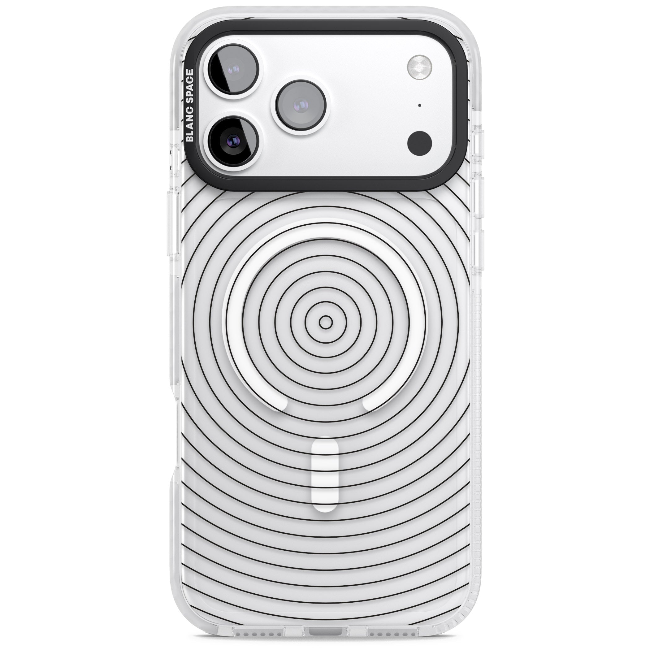 Concentric Lines: Monochrome Vibes iPhone 17 Pro Impact Pro Clear Phone Case