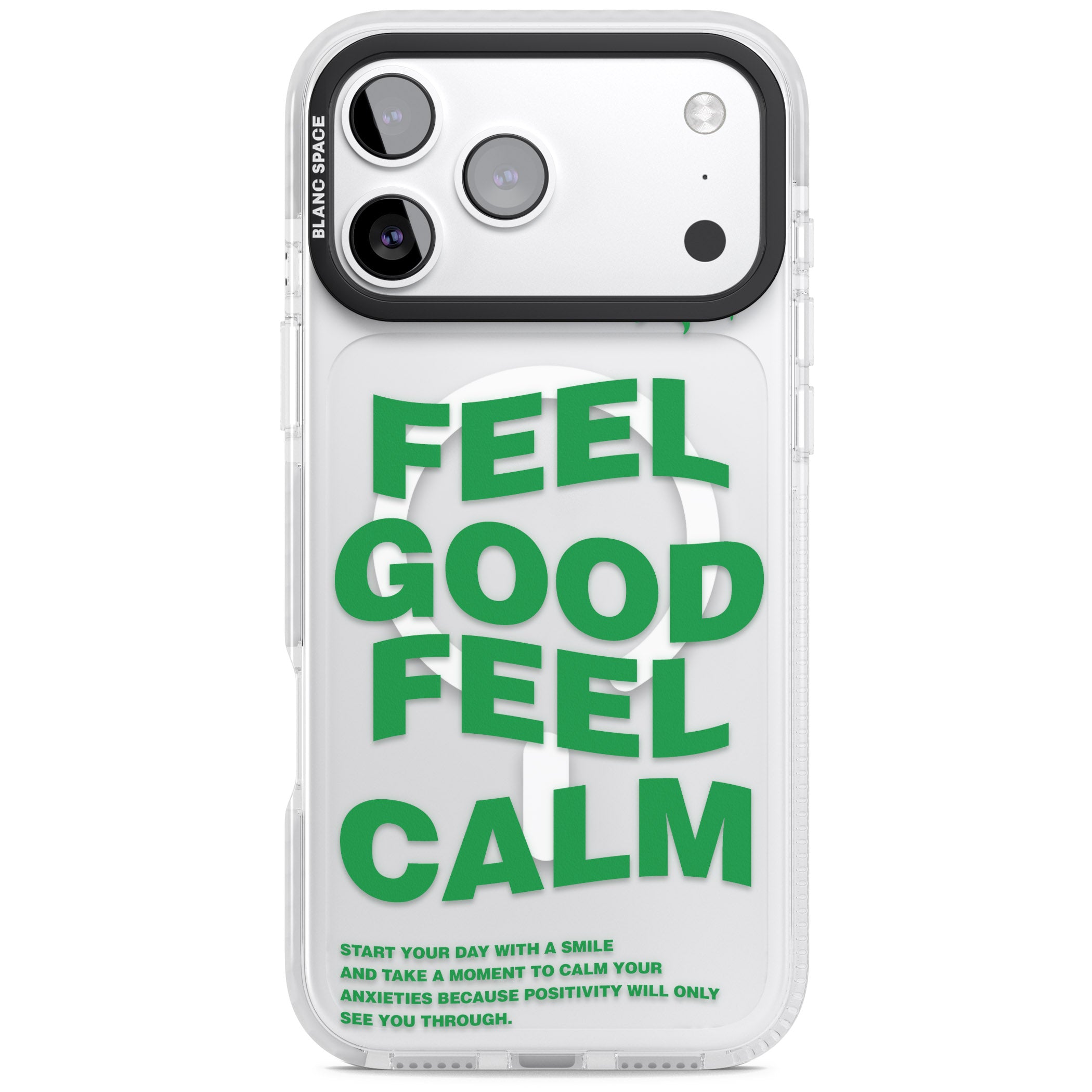Feel Good Feel Calm (Green) iPhone 17 Pro Impact Pro Clear Phone Case