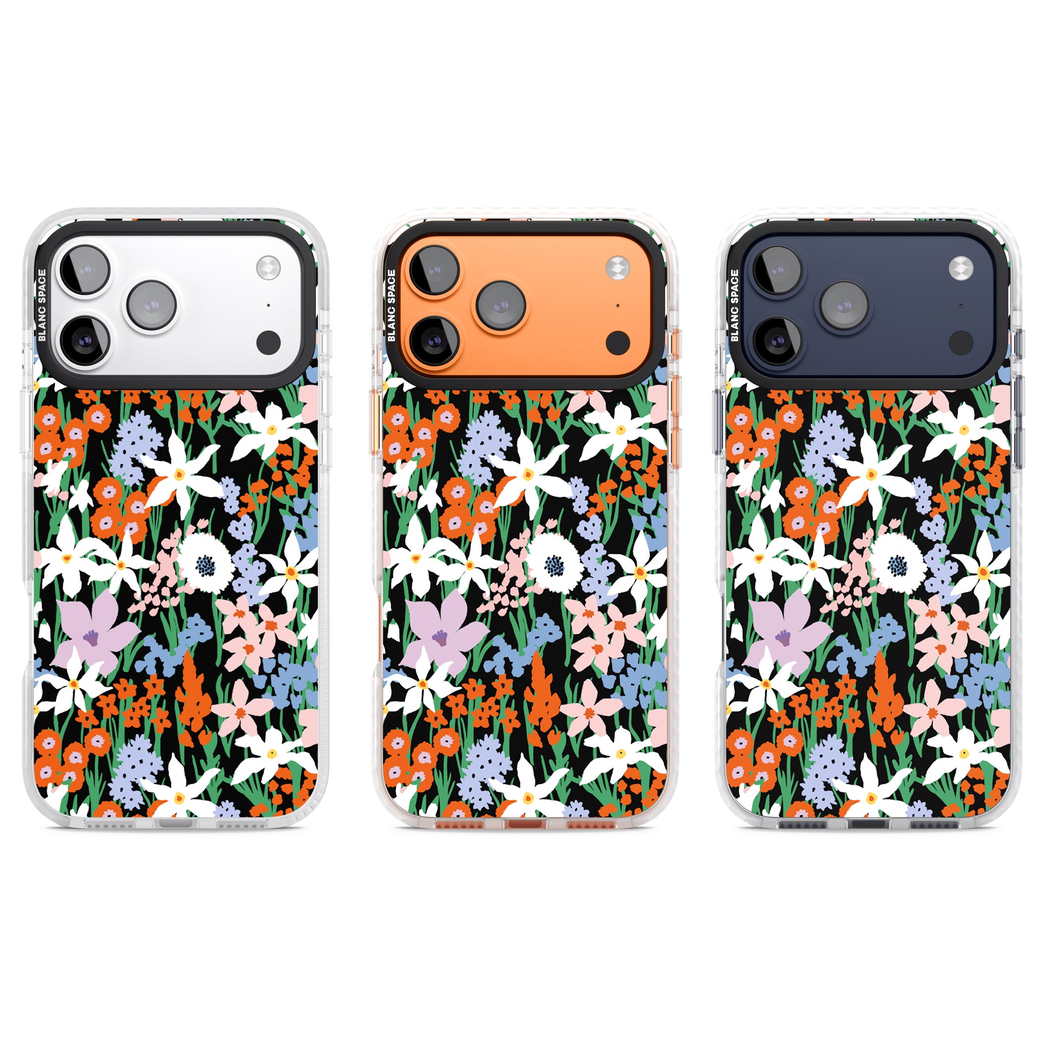 Floral Bloom Meadow Solid iPhone 17 Pro Impact Pro Clear Phone Case APT Impact Protection