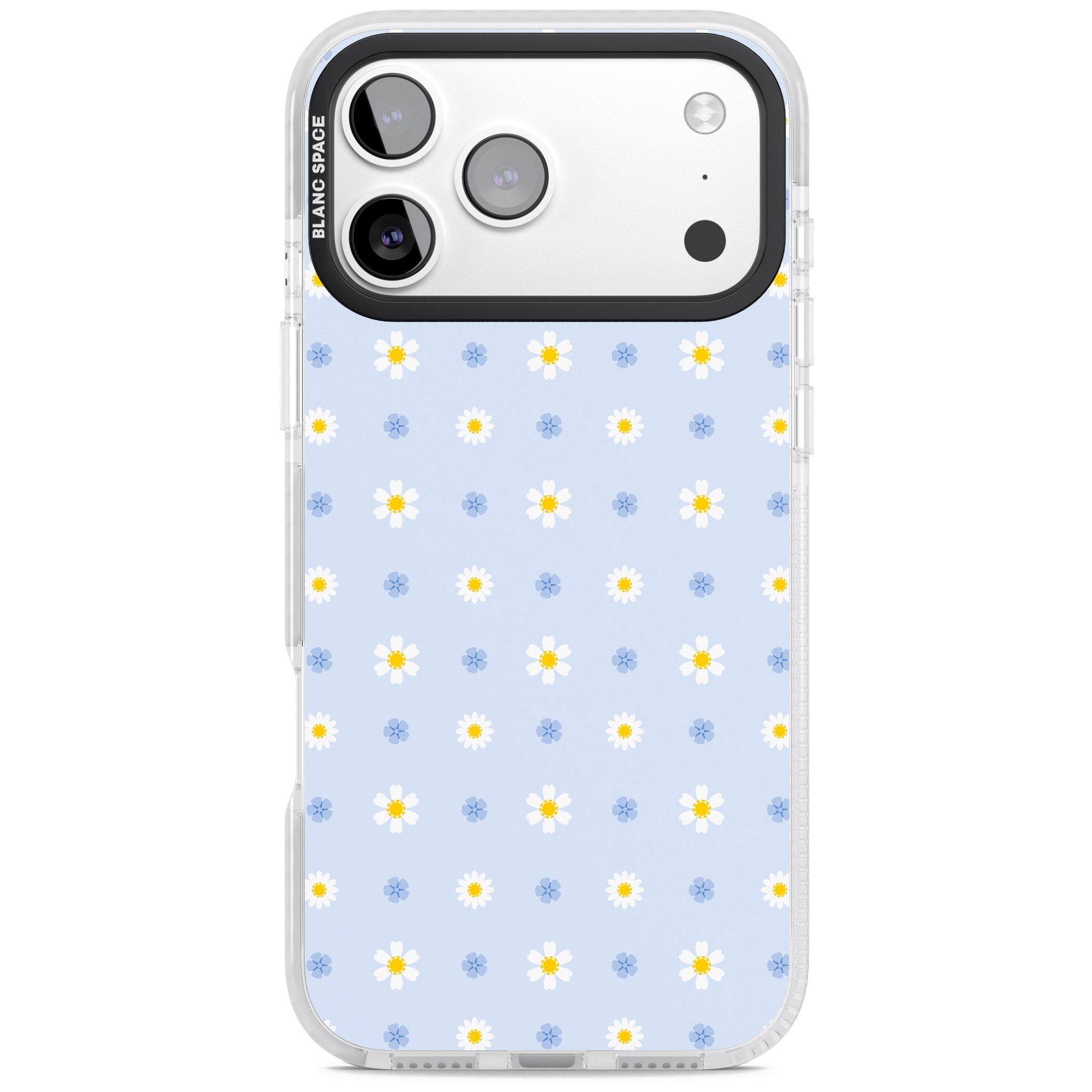 Pale Blue Daisies iPhone 17 Pro Impact Pro Clear Phone Case