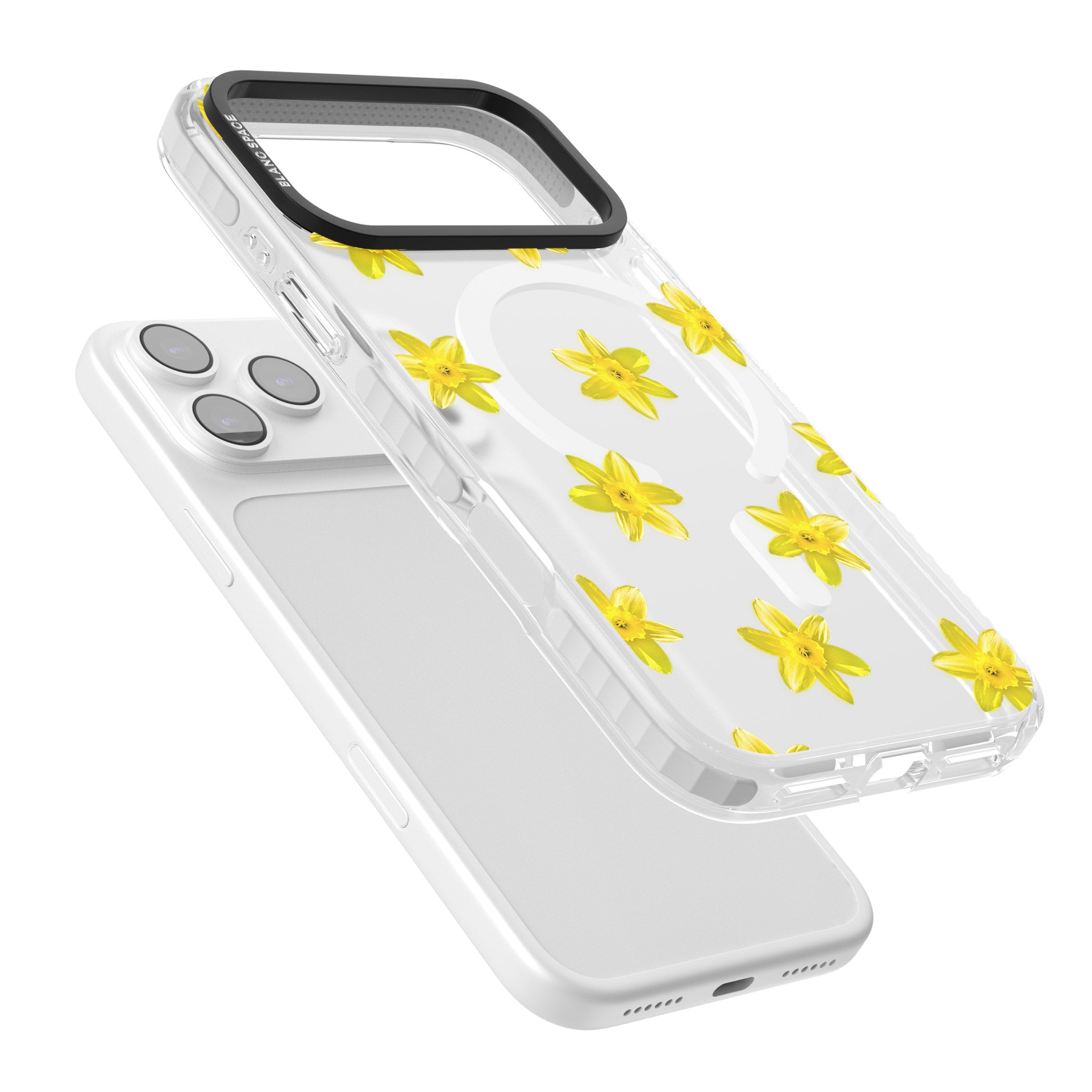 Daffodils Transparent Pattern iPhone 17 Pro Impact Pro Clear Phone Case Colours