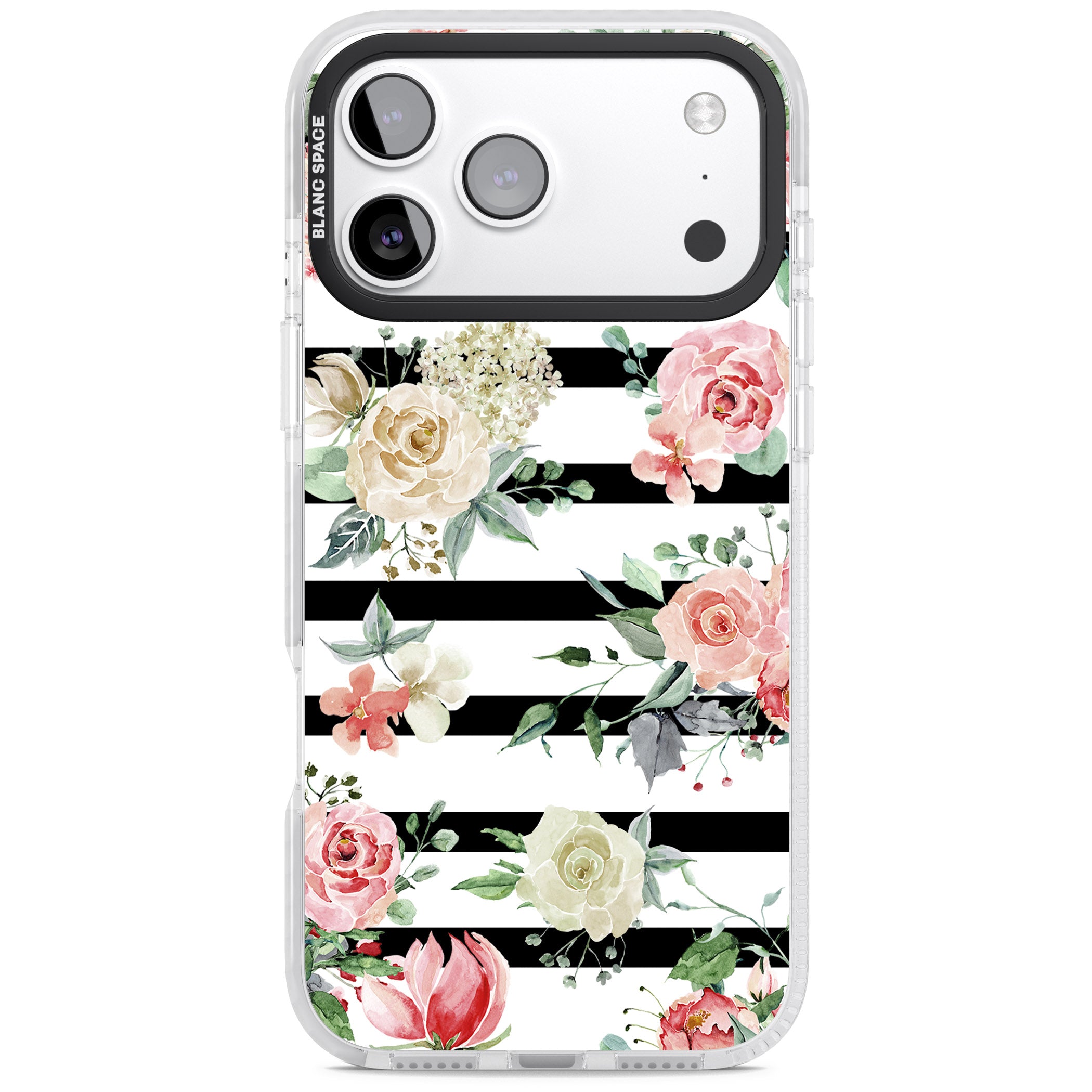 Floral Stripes iPhone 17 Pro Impact Pro Clear Phone Case