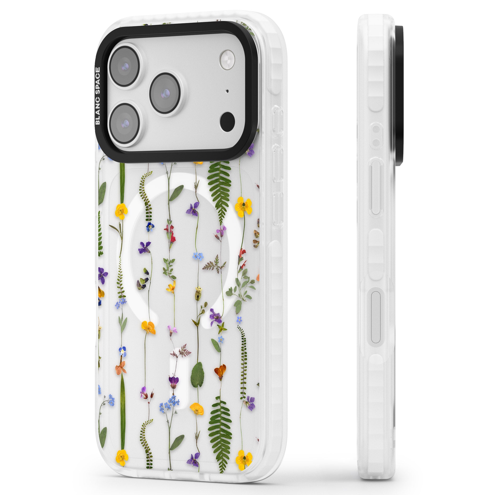 Wildflower Chain iPhone 17 Pro Impact Pro Clear Phone Case Side Profile