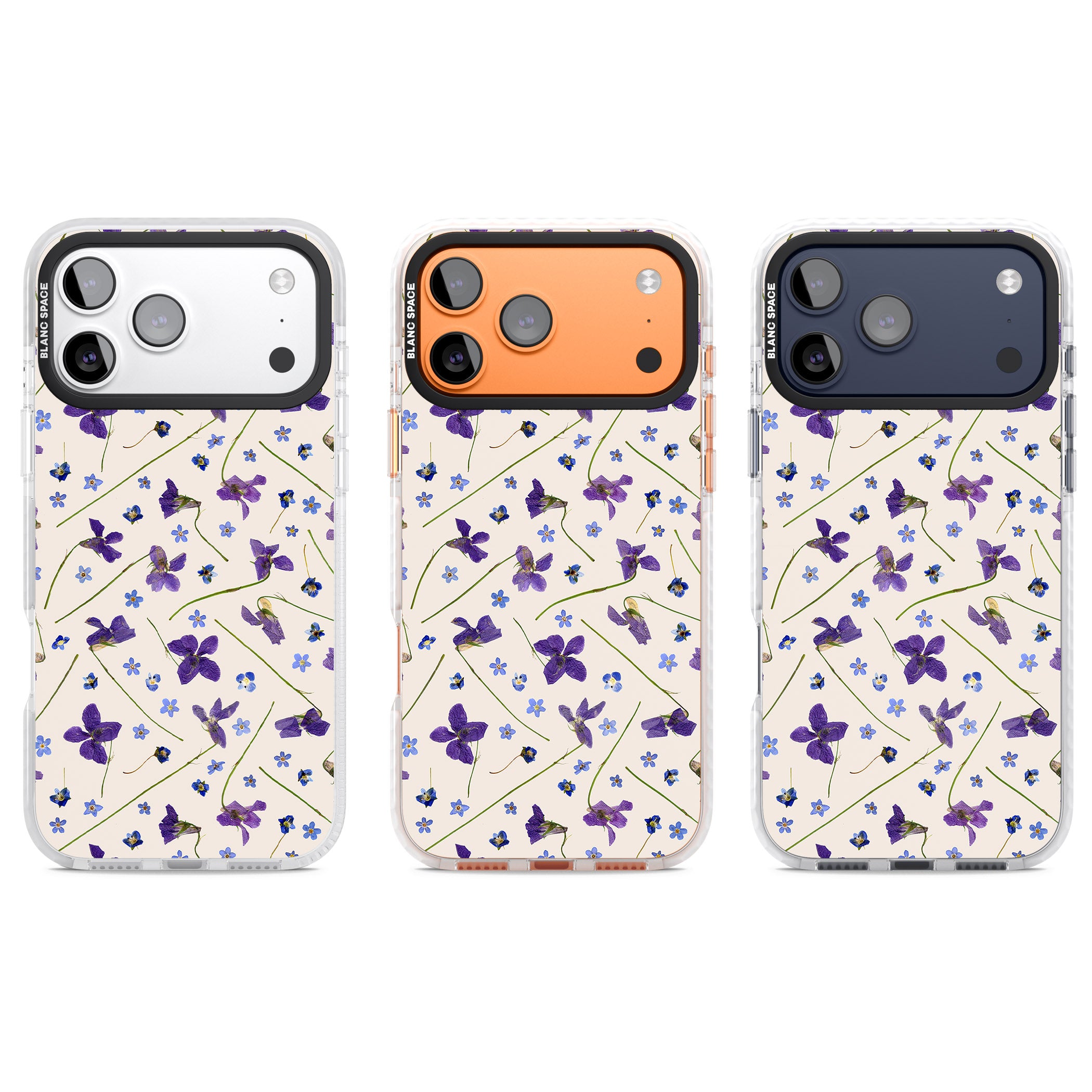 Violet Floral Dream Cream iPhone 17 Pro Impact Pro Clear Phone Case APT Impact Protection