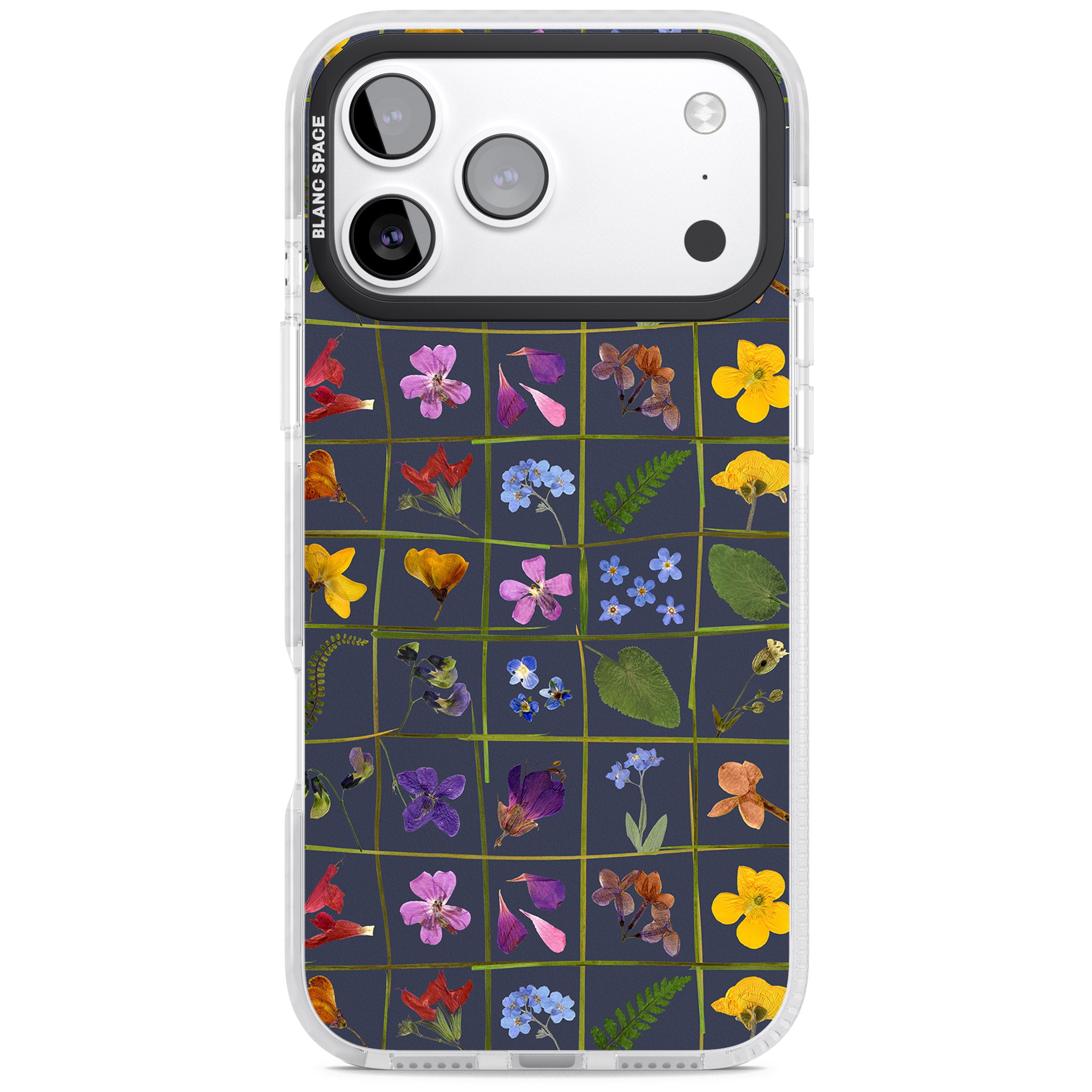 Wildflower Grid iPhone 17 Pro Max Impact Pro Clear Phone Case