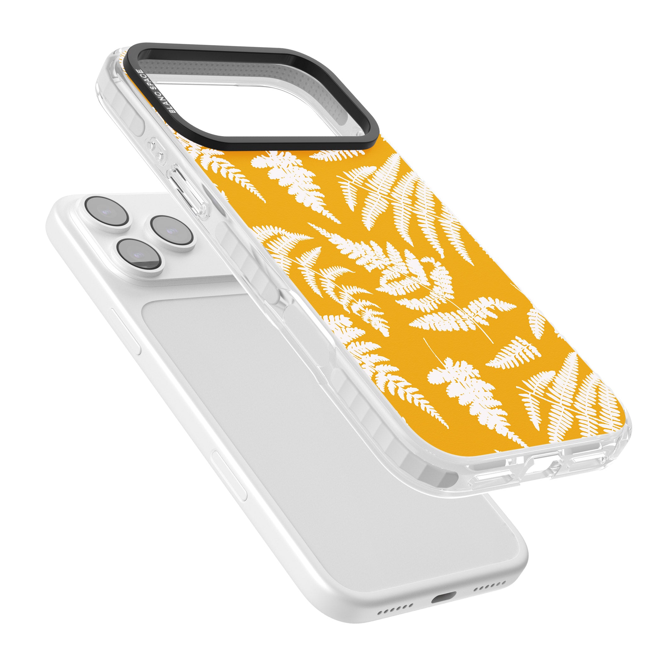 Fern Pattern On Yellow iPhone 17 Pro Impact Pro Clear Phone Case Colours