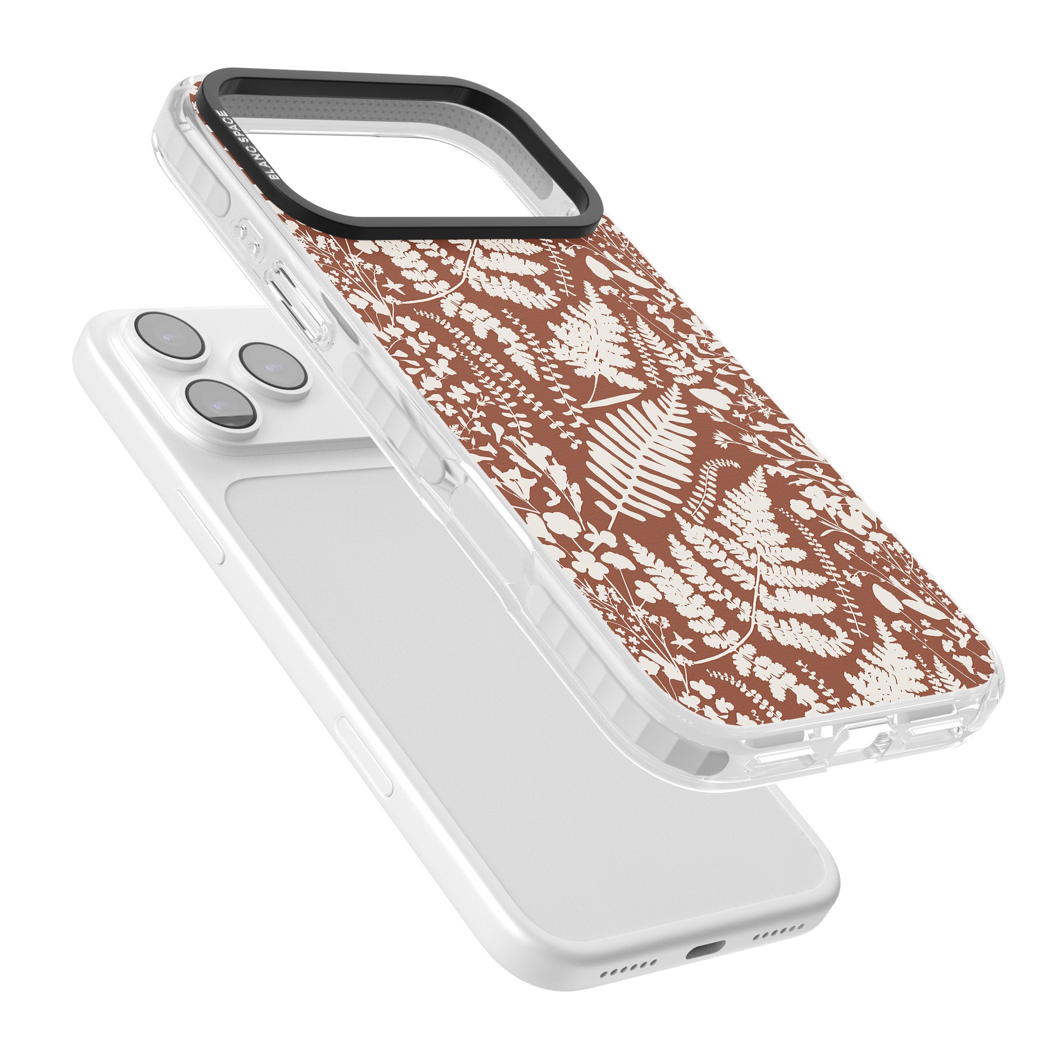 Wildflowers And Ferns On Terracotta iPhone 17 Pro Max Impact Pro Clear Phone Case Colours