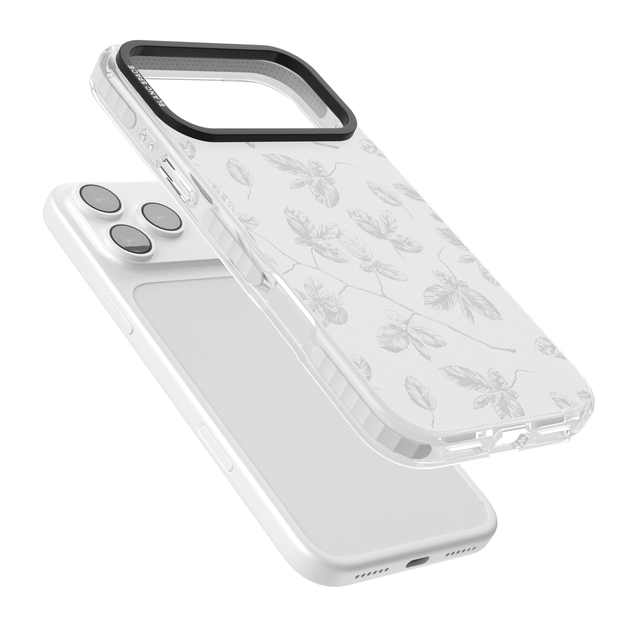 Grey Vine Botanical iPhone 17 Pro Impact Pro Clear Phone Case Colours