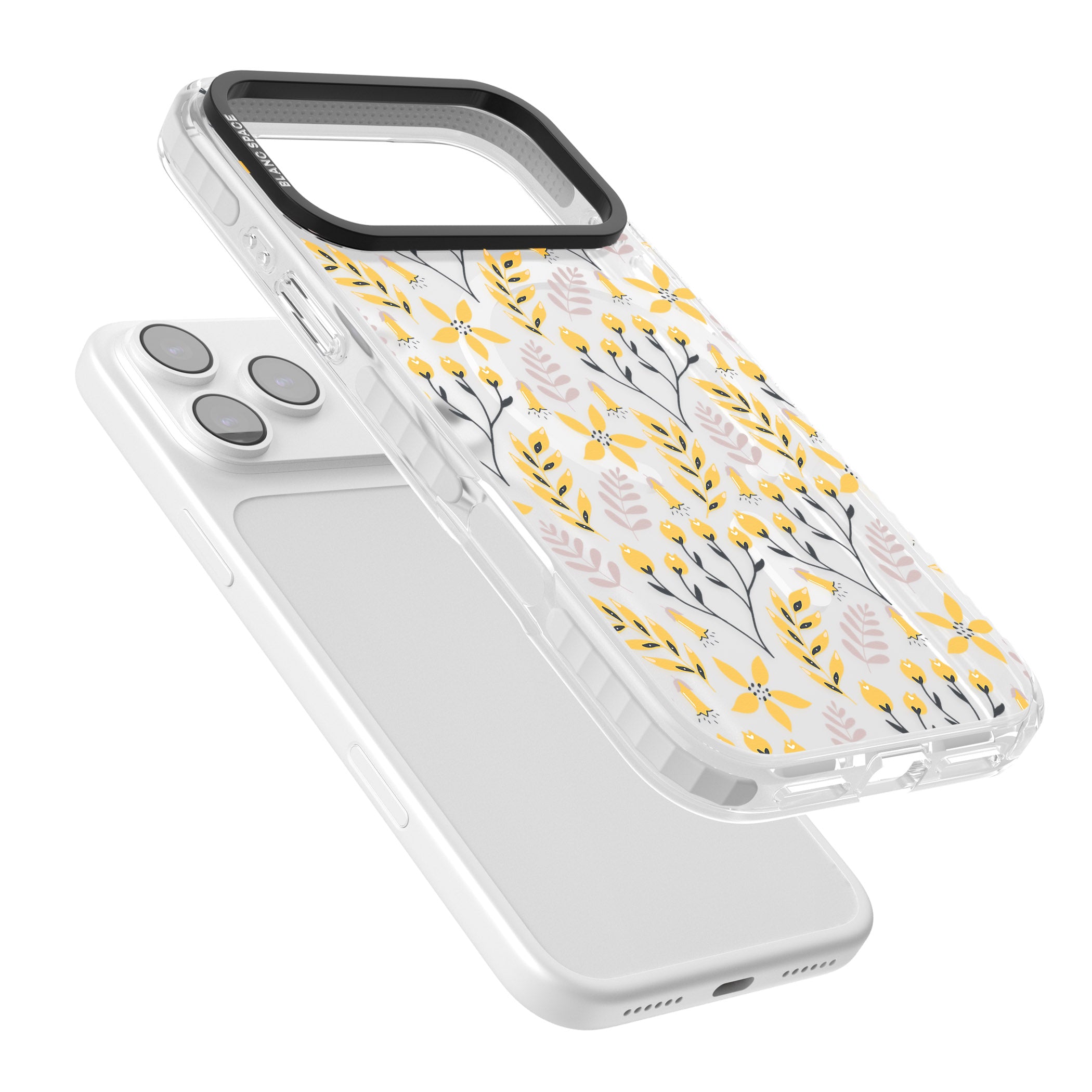 Yellow Floral Vibrance iPhone 17 Pro Max Impact Pro Clear Phone Case Colours